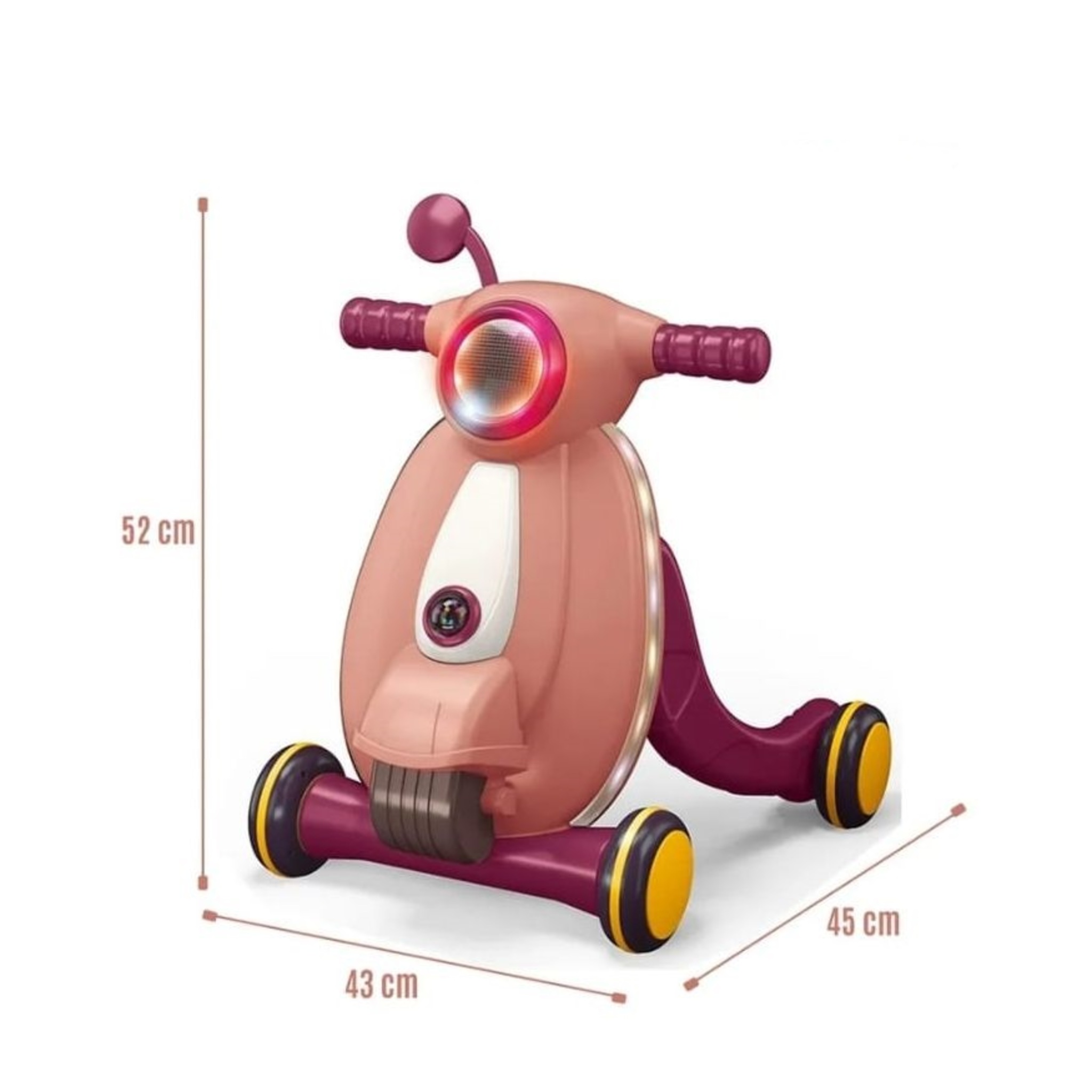 Interactive Functional Baby Walker - Pink 