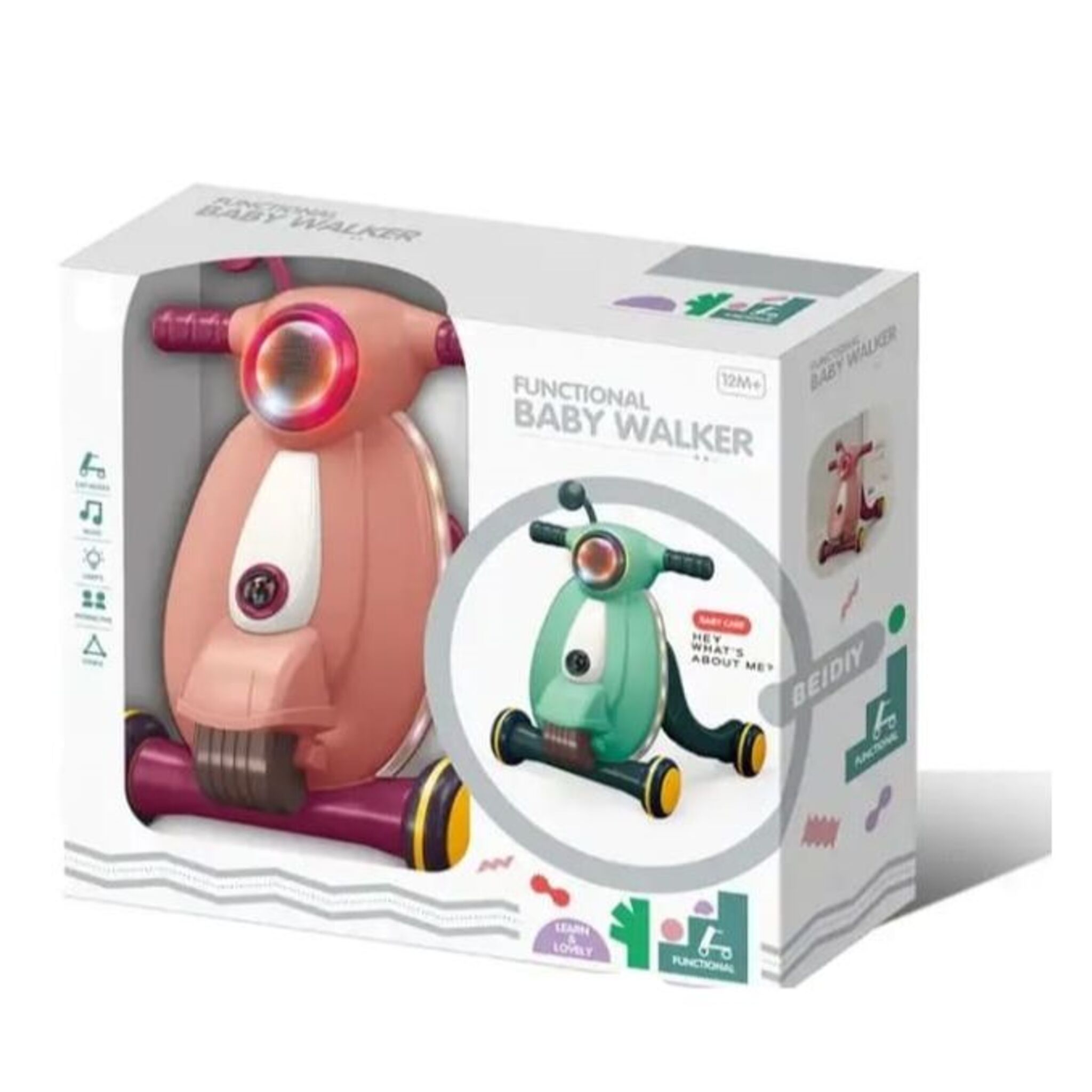 Interactive Functional Baby Walker - Pink 