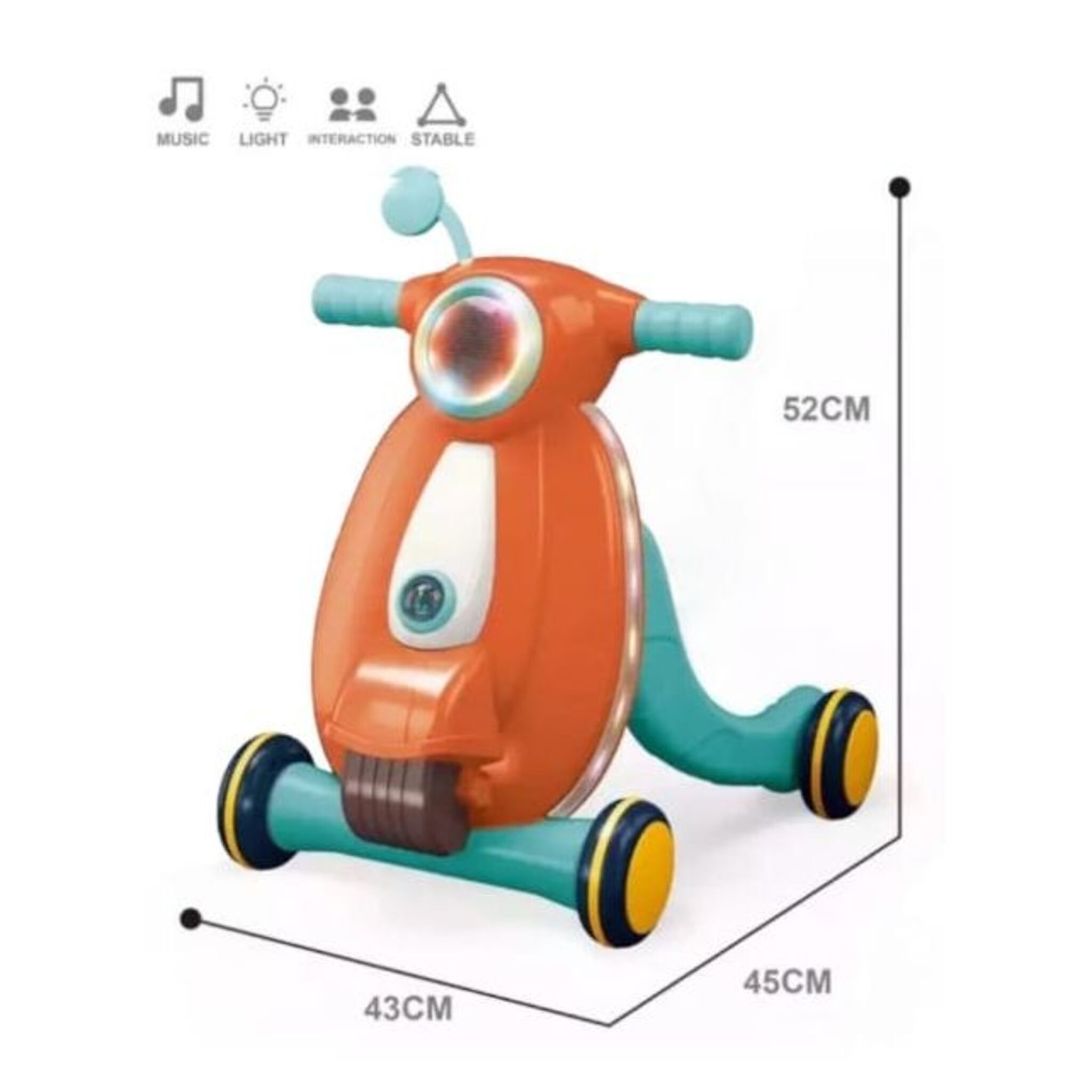 Interactive Functional Baby Walker - Orange 