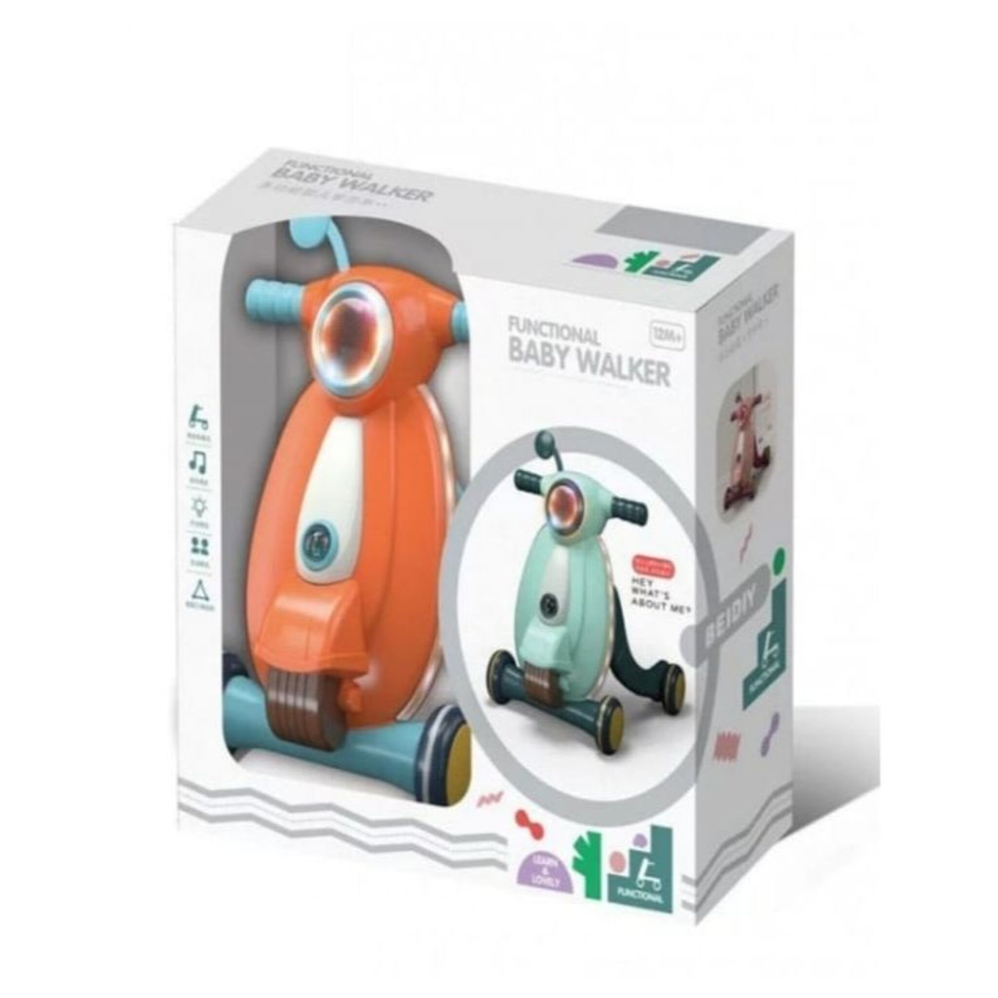 Interactive Functional Baby Walker - Orange 