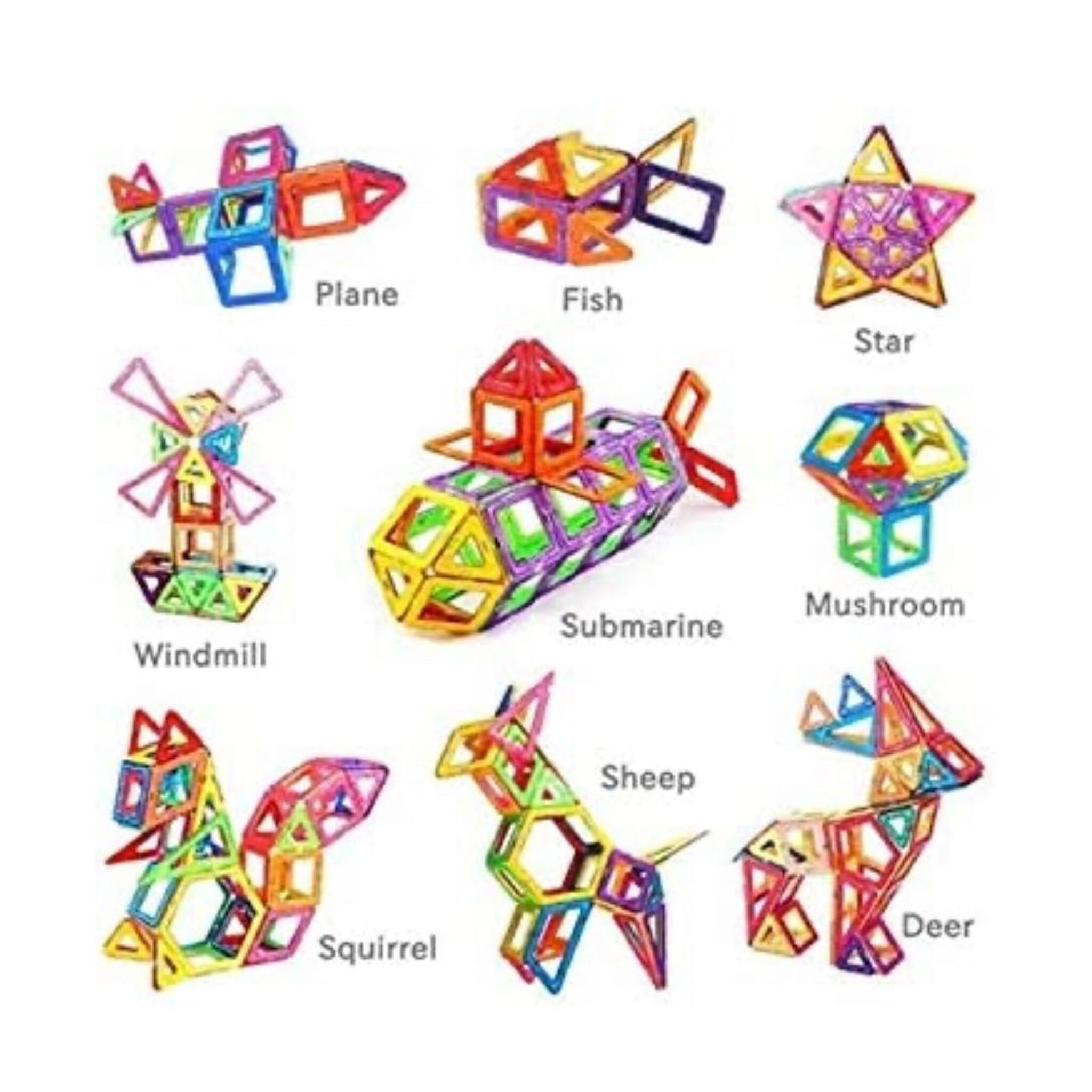 DIY Magnetic Shapes Builder with Wheels - 70 pieces