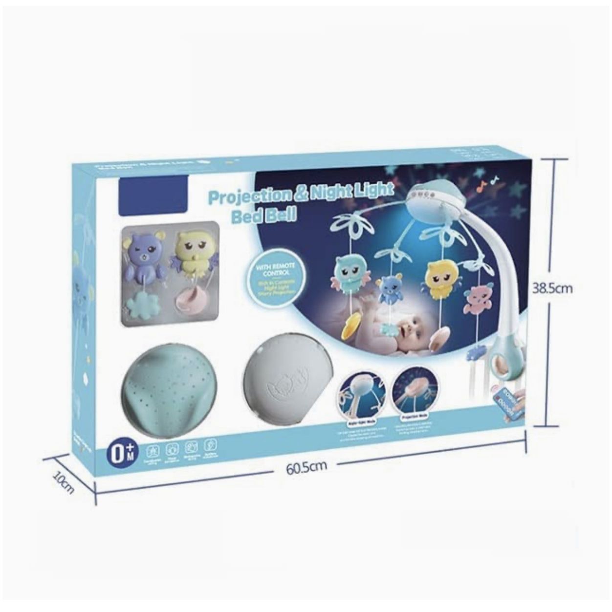 Projection and Night Light Bed Bell - Blue