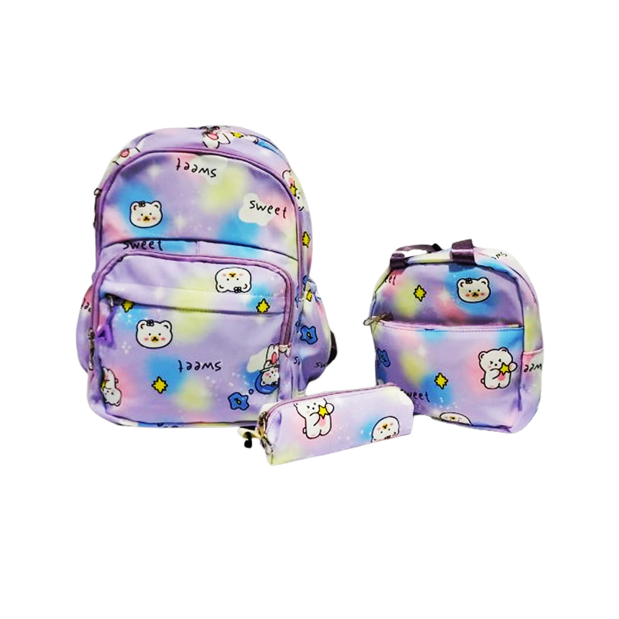 3-piece School Bag Set (purple)