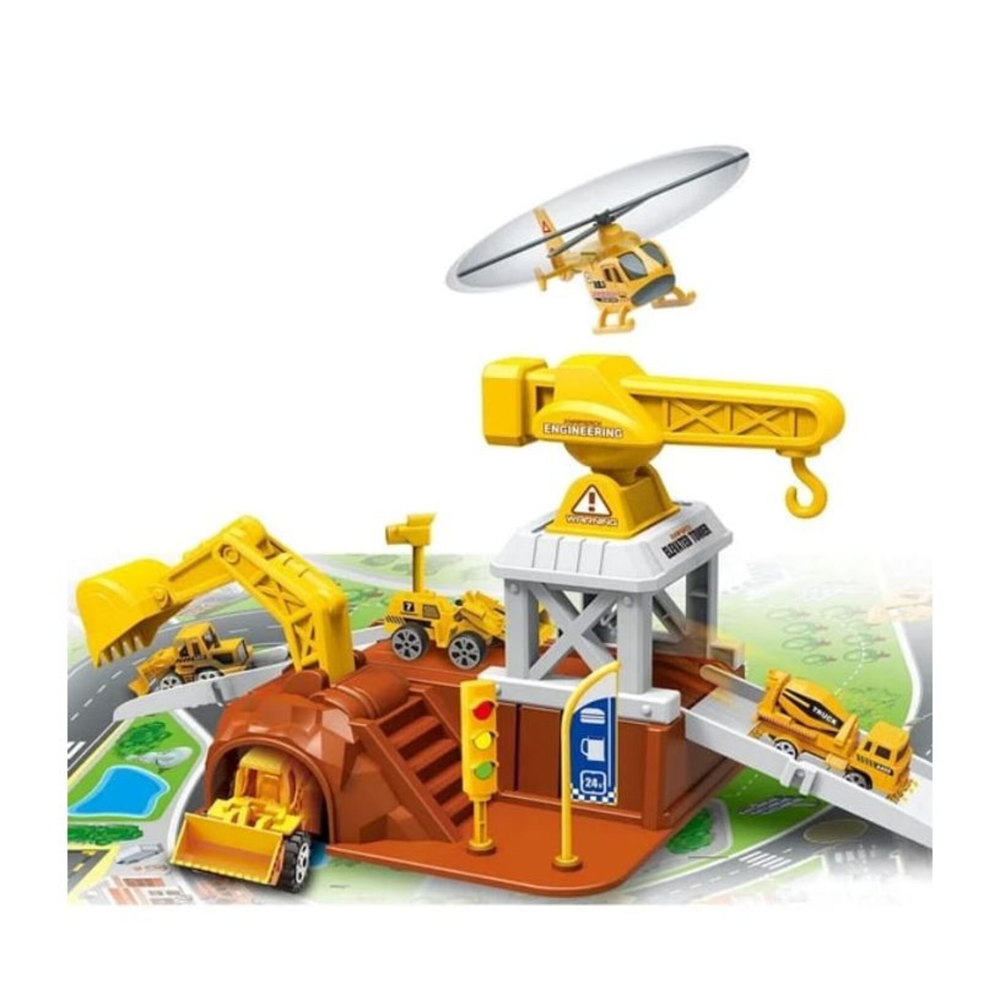City Building Car, Truck and Helicopter Station (27pcs)