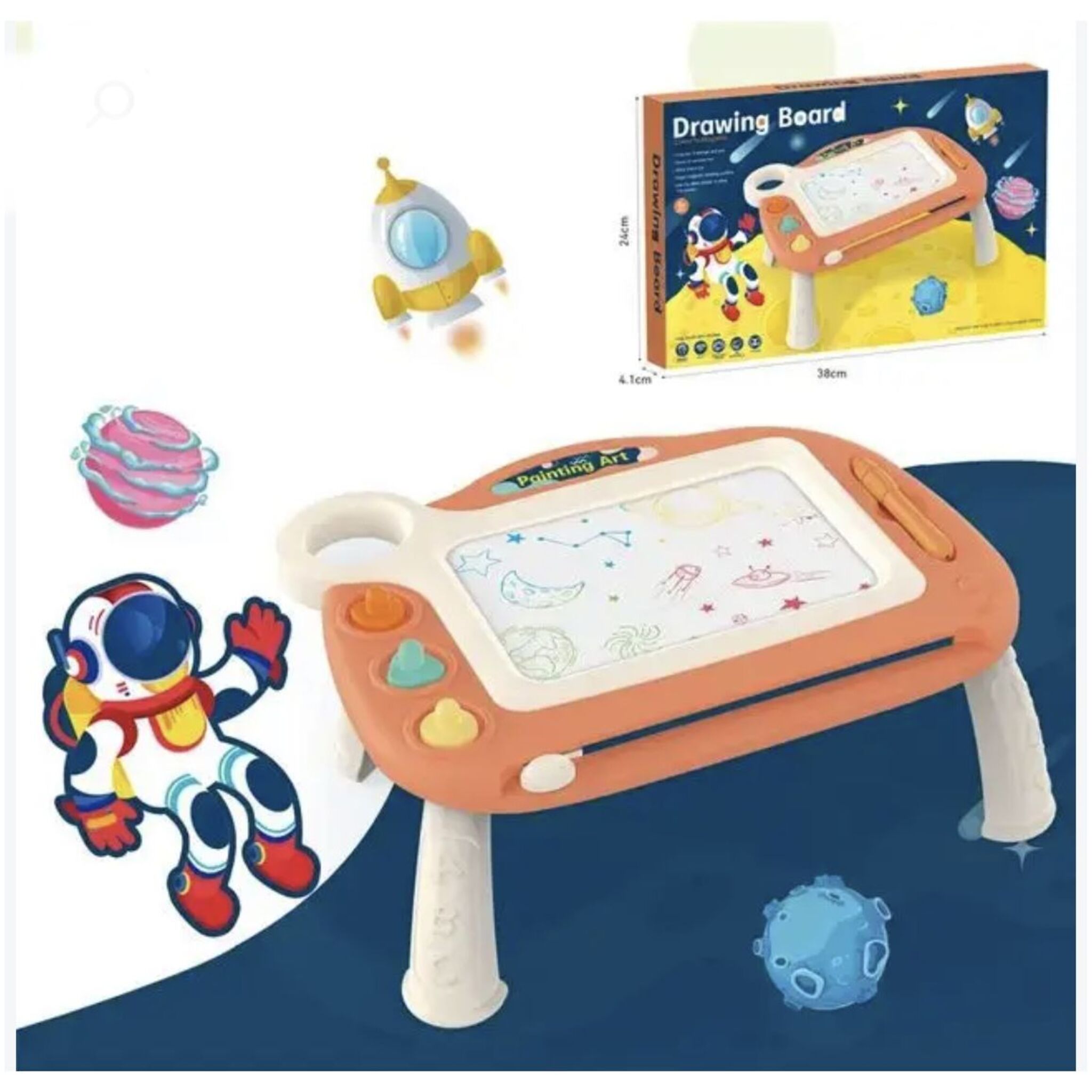 Magic Drawing and Writing Magnetic Board with Pen and Shapes