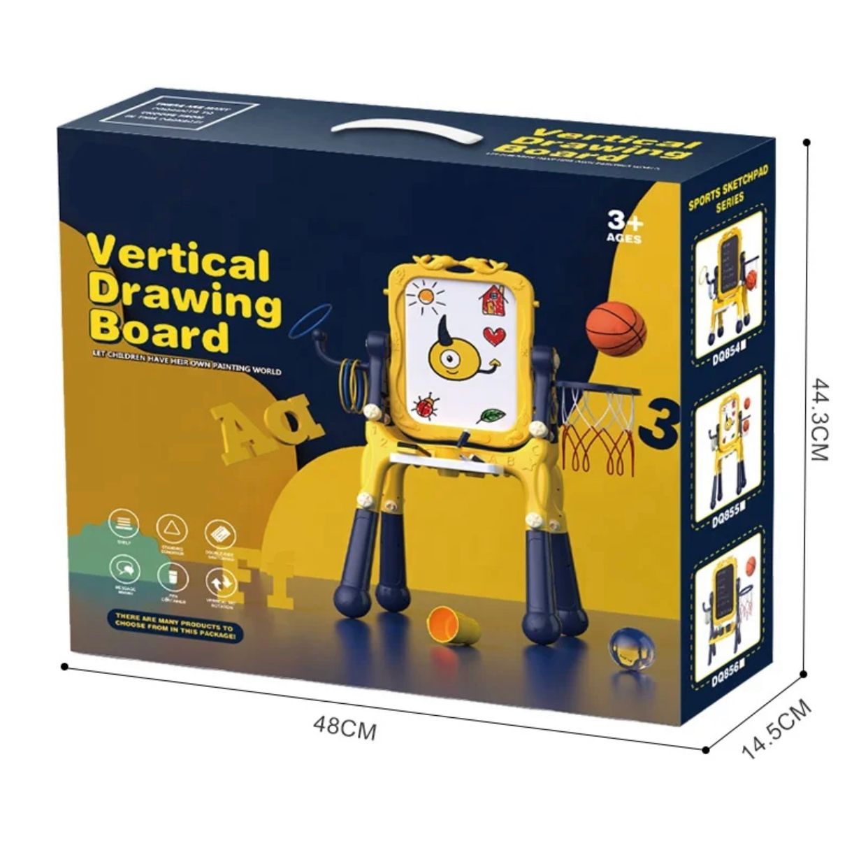 Large Writing Board and Activity Center with Basketball 4 in 1