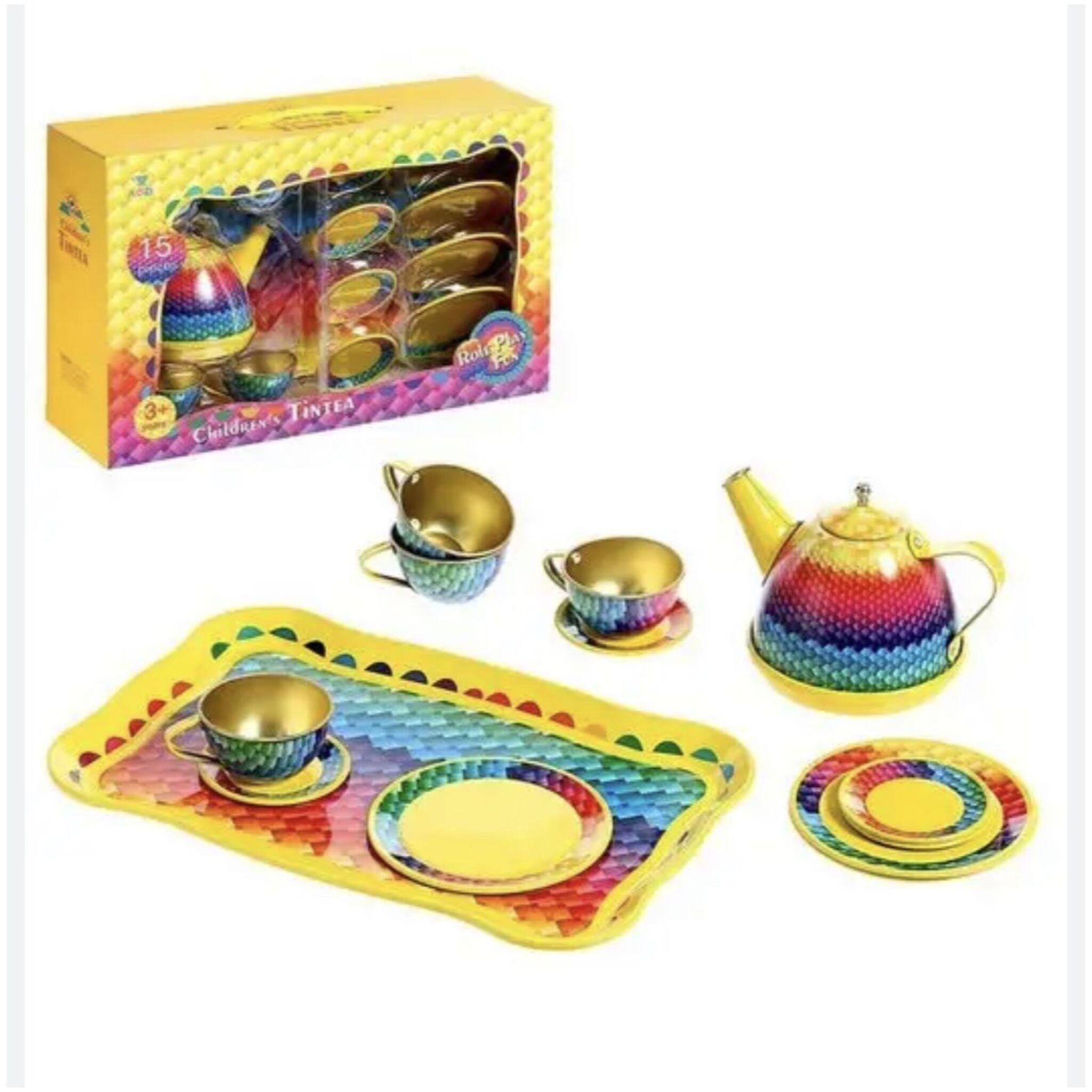 طقم شاي قوس قزح  (15 قطعة)