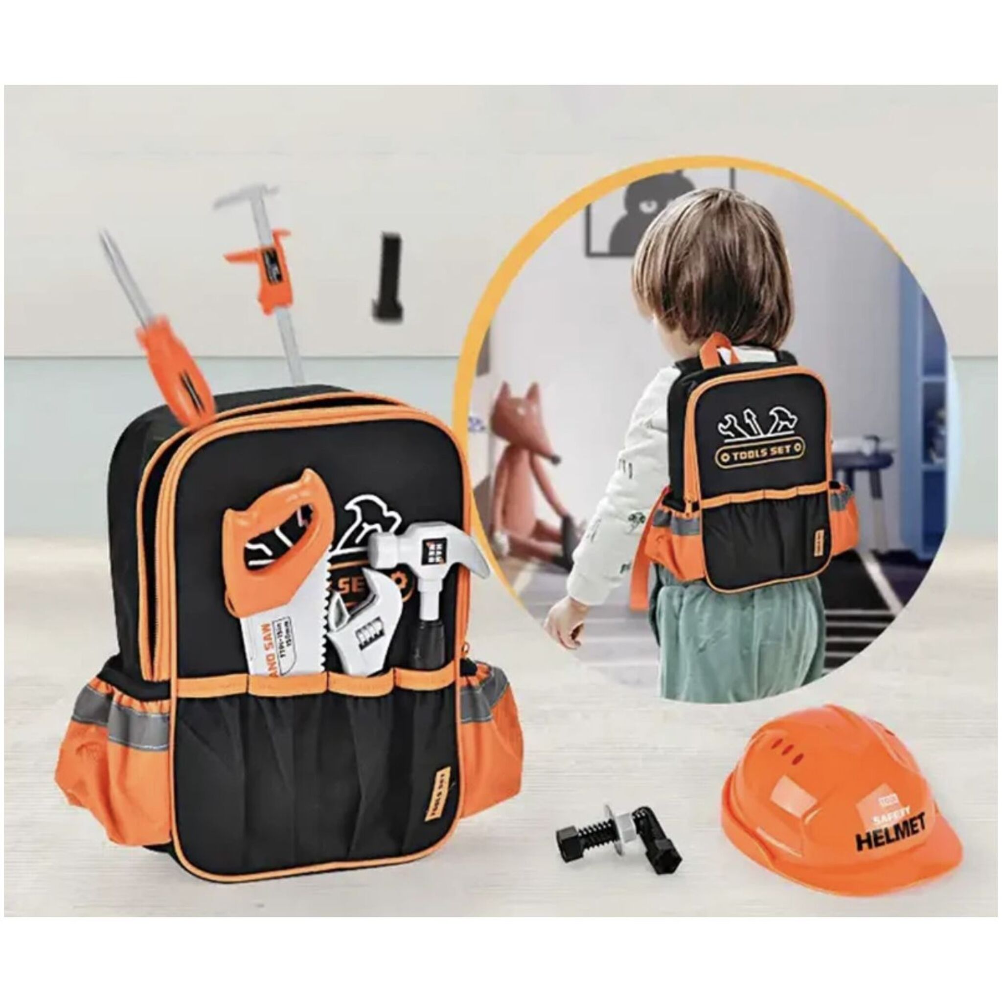 Engineering, Maintenance, and Drill Tool Set with Backpack and Sounds (28 Pieces)