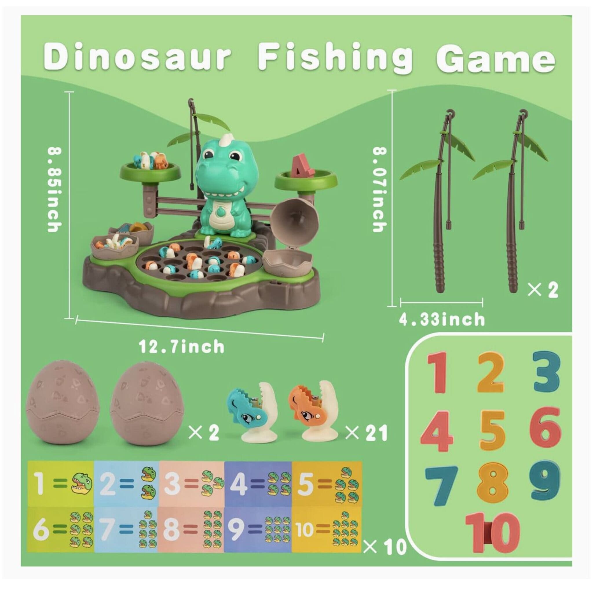 Dinosaur Educational Math and Fishing Challange