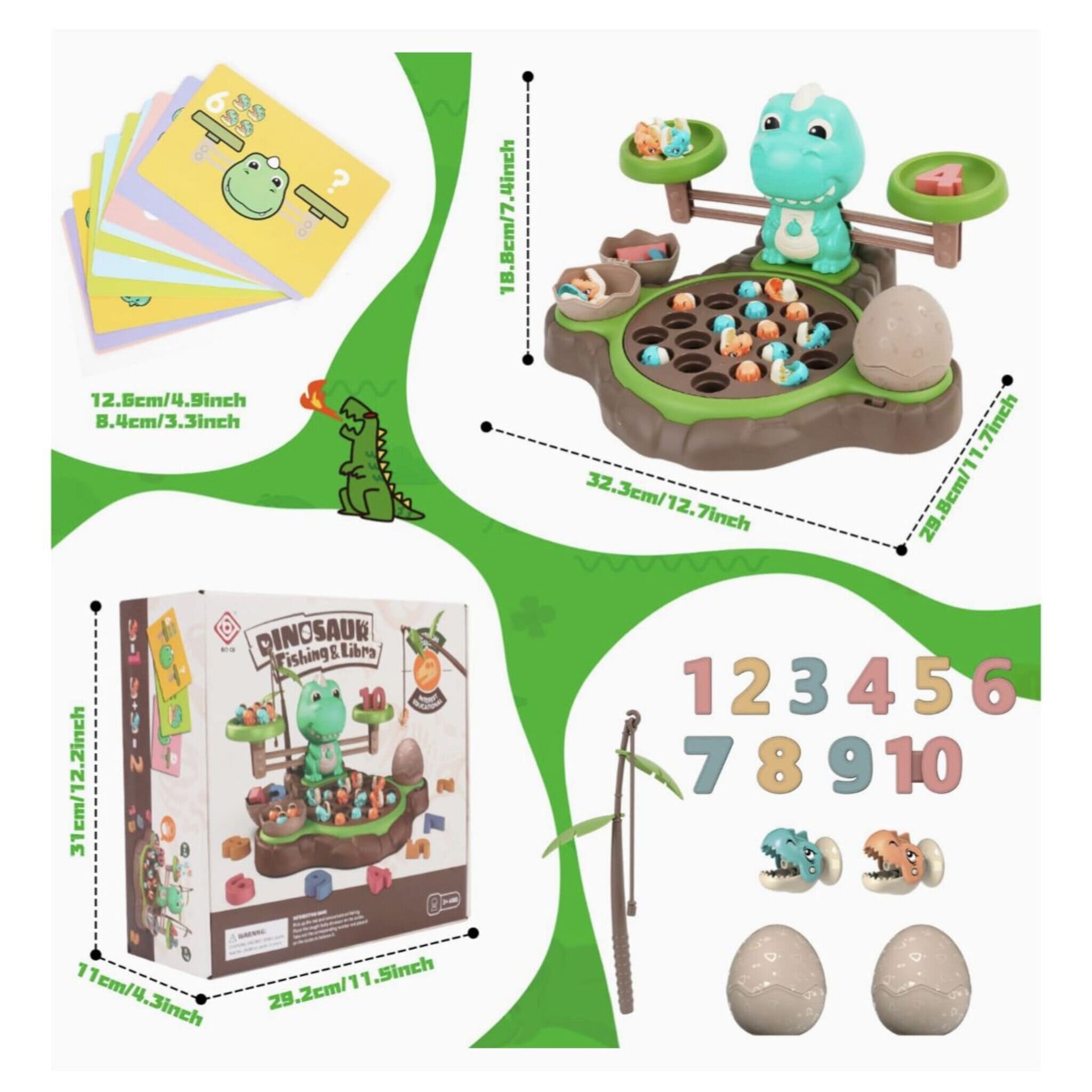 Dinosaur Educational Math and Fishing Challange
