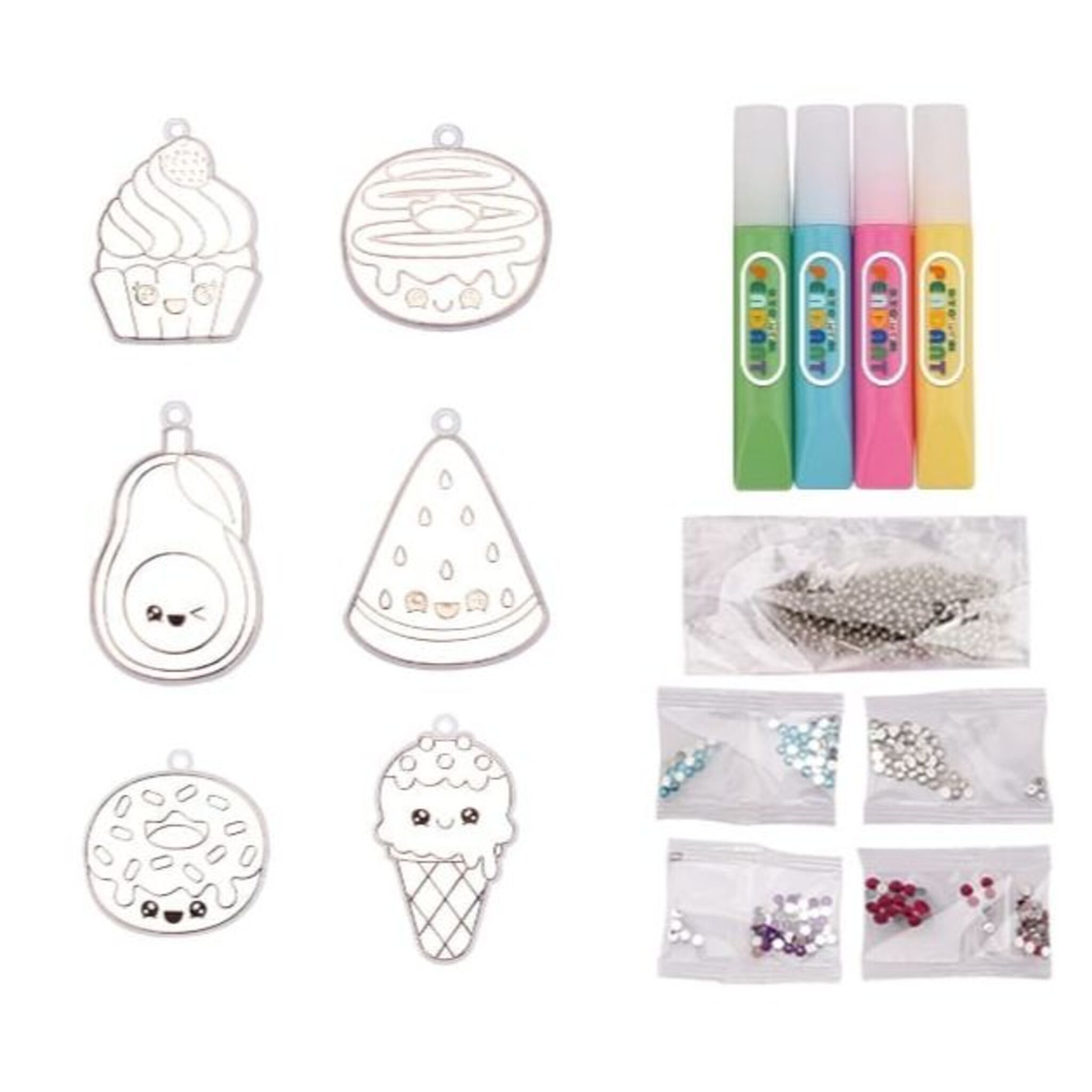  Ice Cream Pendant Making Set (15 pieces)