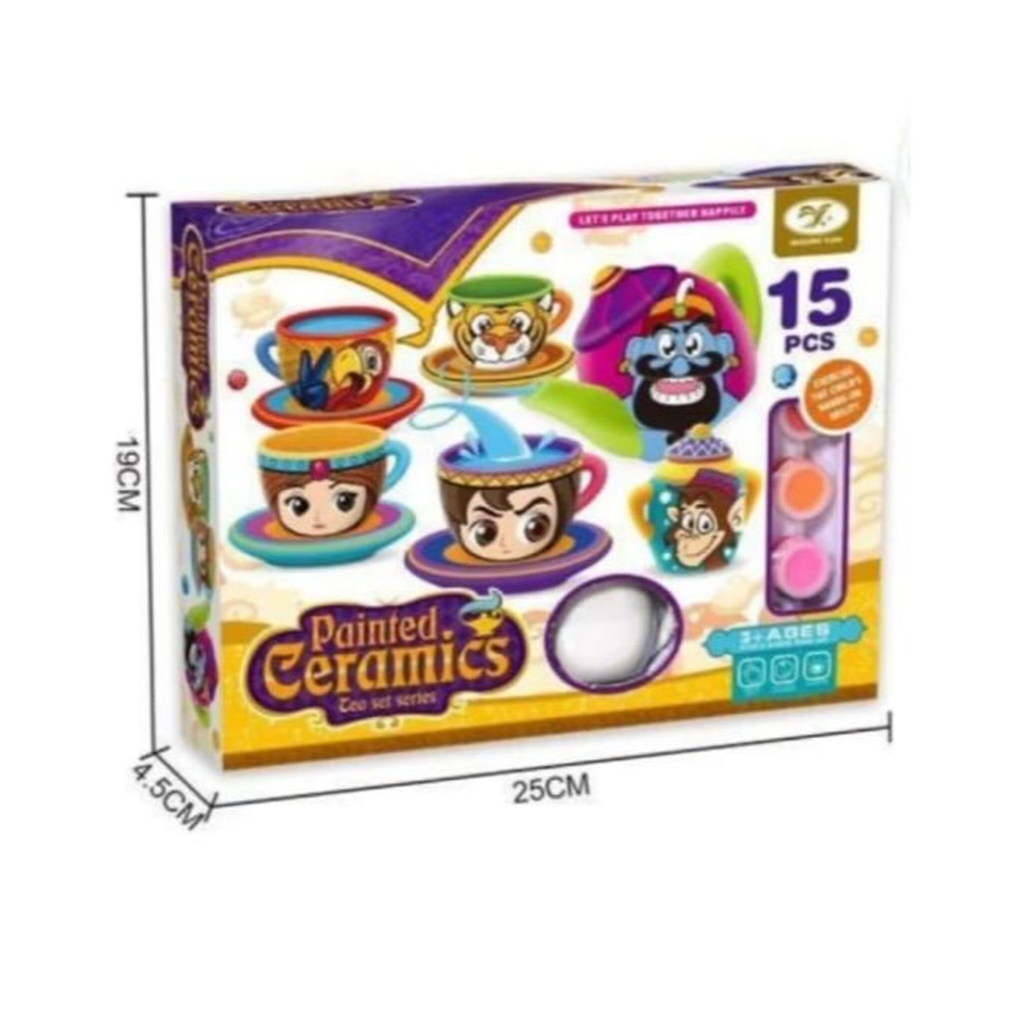 CeramicTea Set with Painting Tools (14 Pieces)