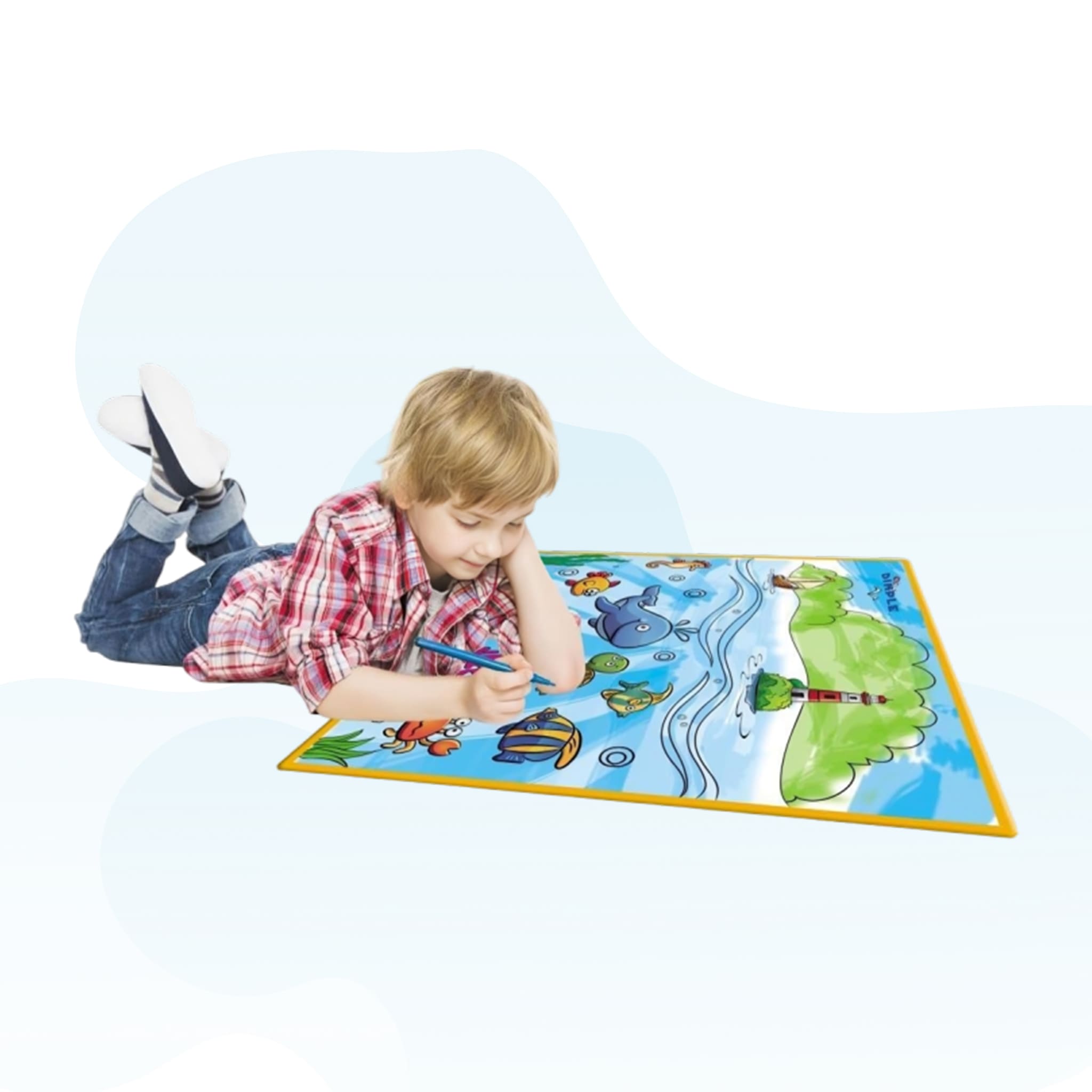 Washable Coloring Mat - Marine Life