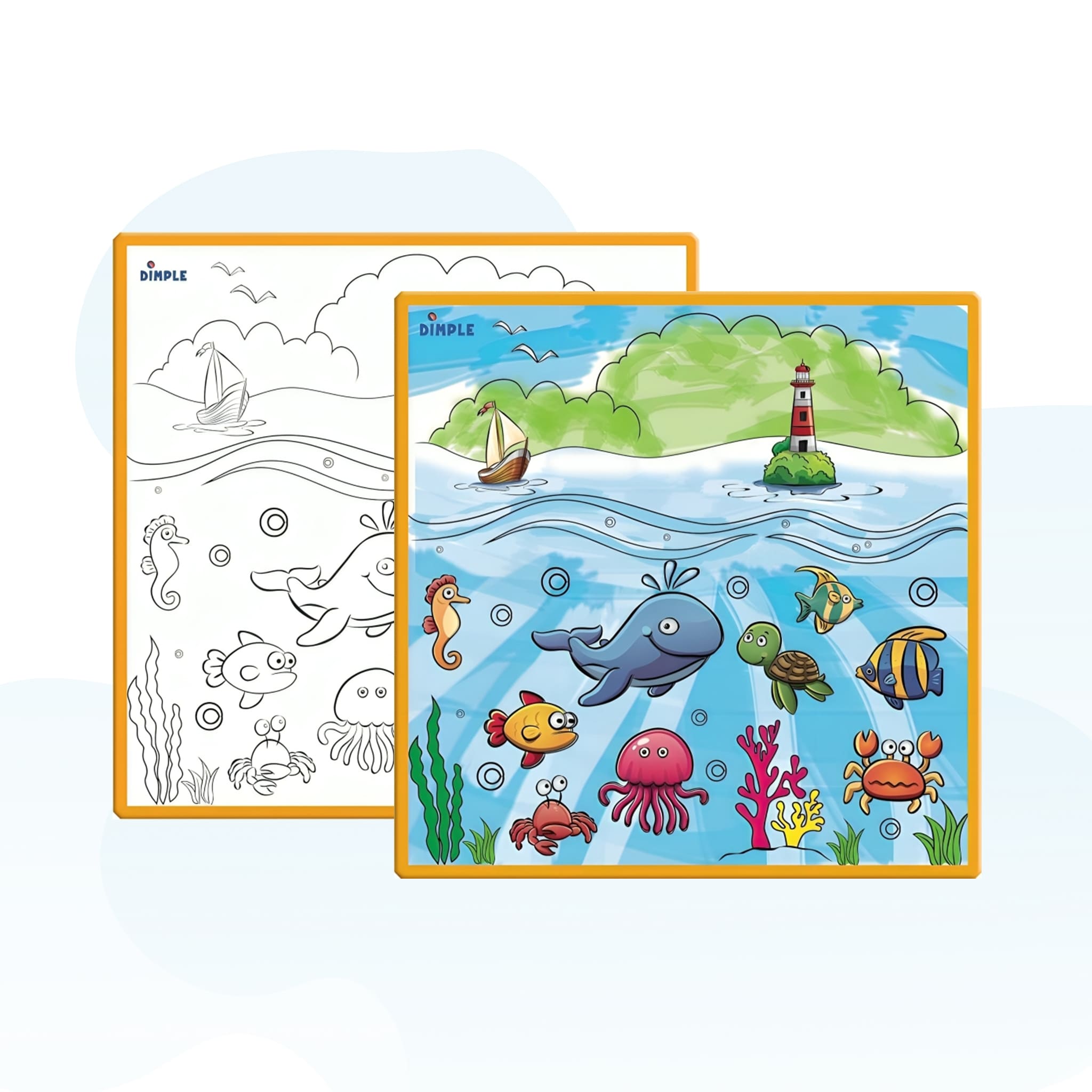 Washable Coloring Mat - Marine Life