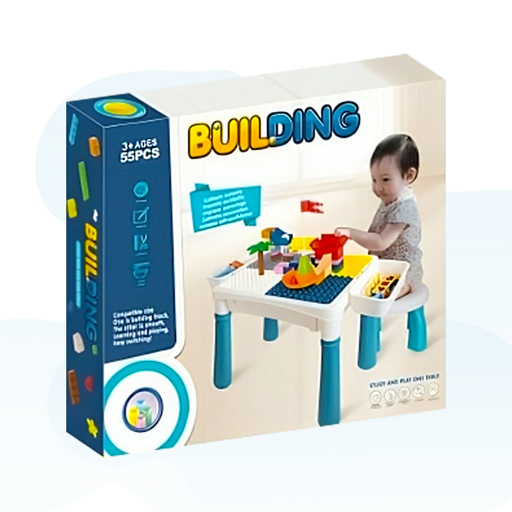 Building Blocks Table and Chair - 55 pieces