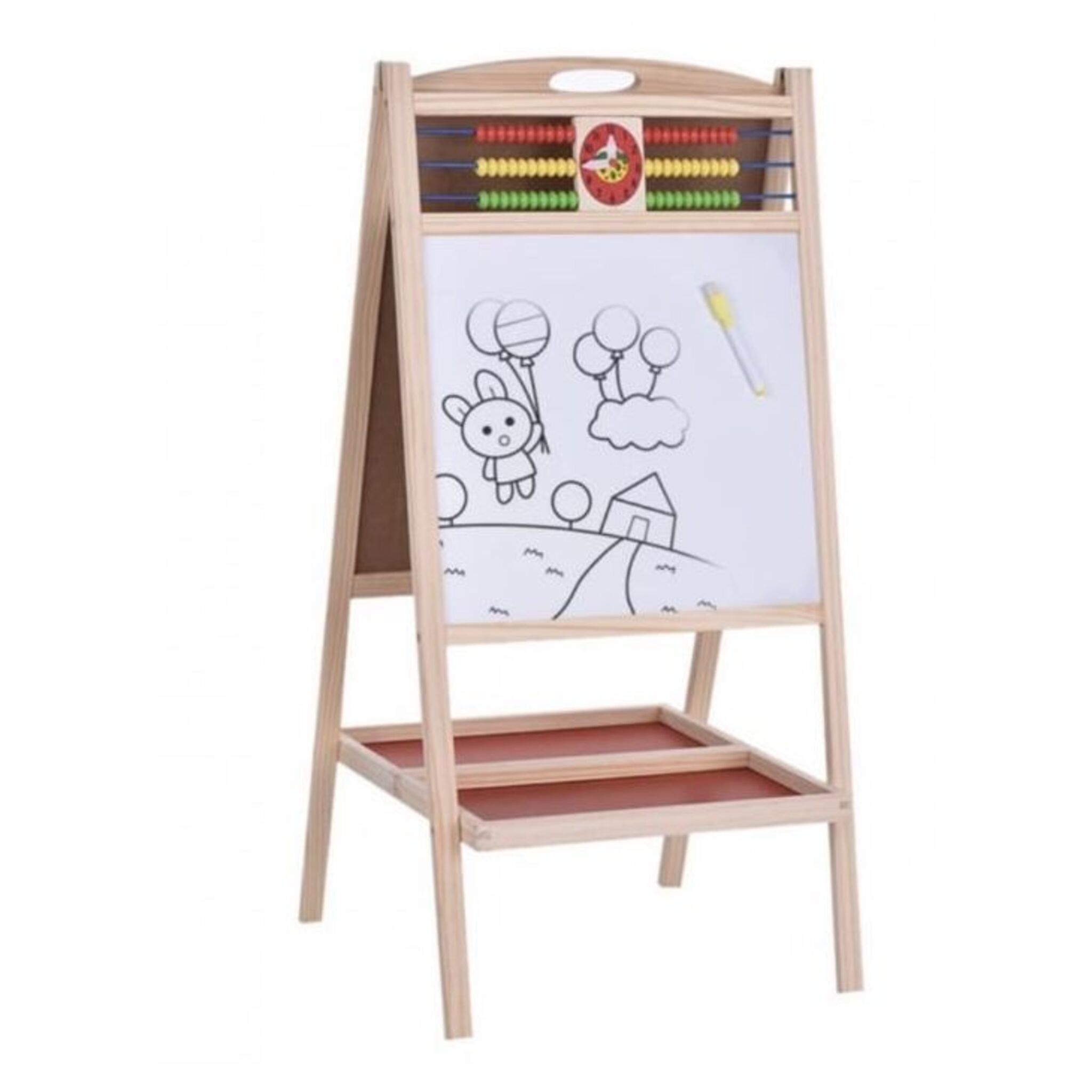 سبورة الرسم ذات الوجهين مع الساعة والخرز التعليمي