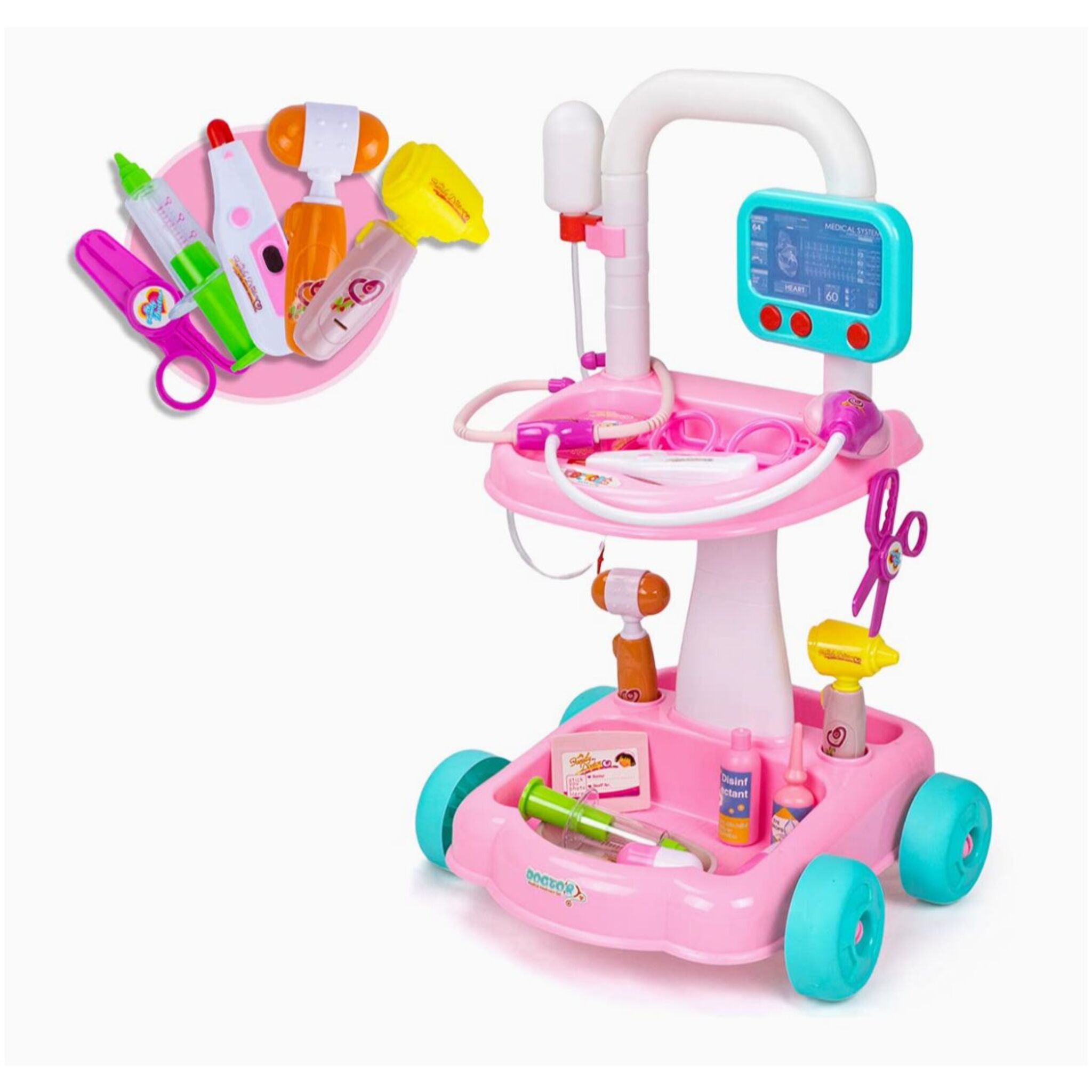 Children's Doctor Cart with Lights (33 Pieces)