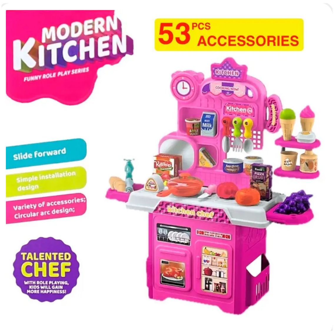 Home Chef Kitchen Playset - pink (53 Pieces)