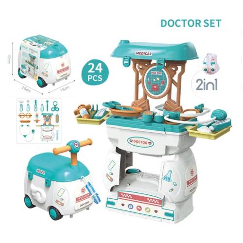 2 in 1 Doctor Tools with Moving Car (24 pieces)