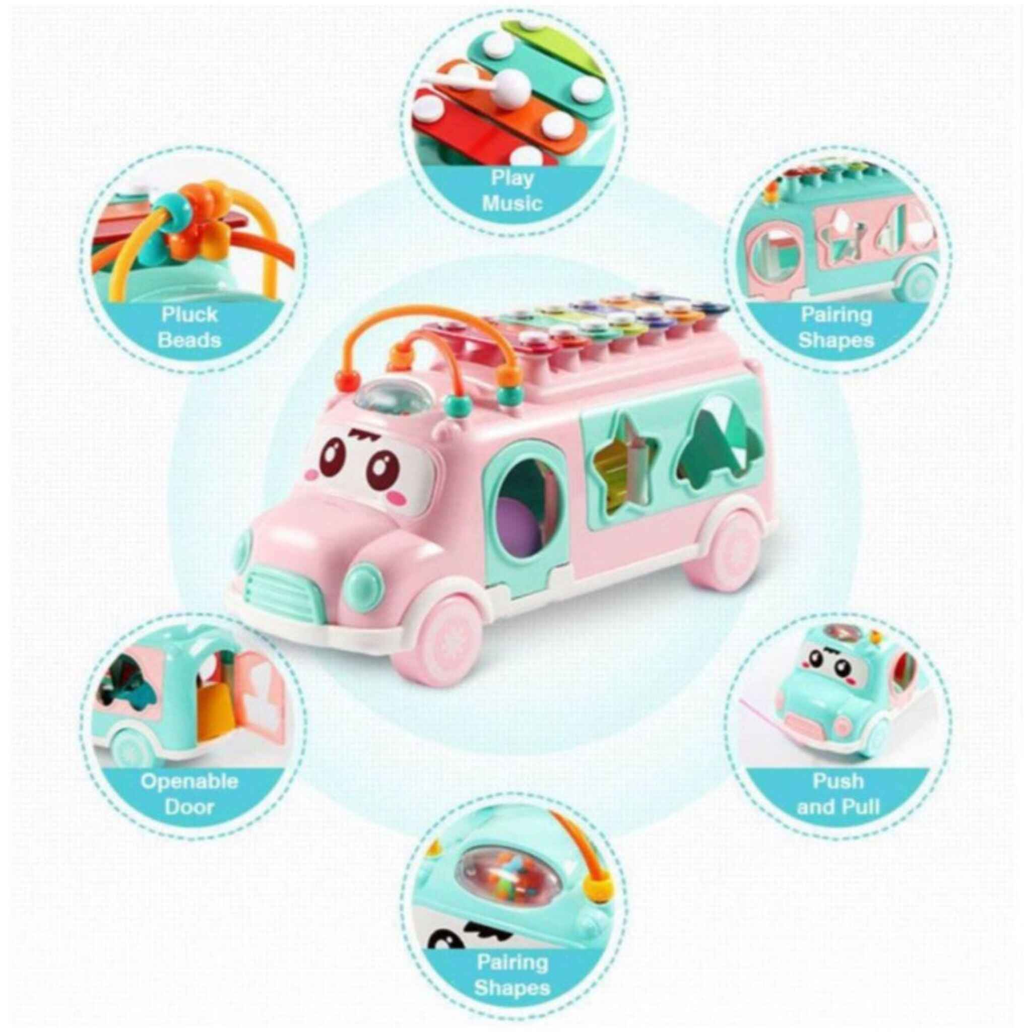 Multifunctional Musical Bus (Pink)