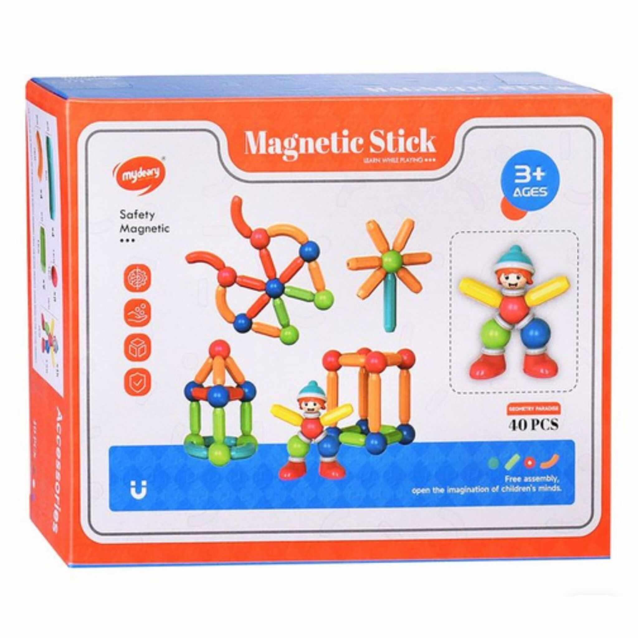 مجموعة بناء مغناطيسية ثلاثية الأبعاد ( ٤٠ قطعة )