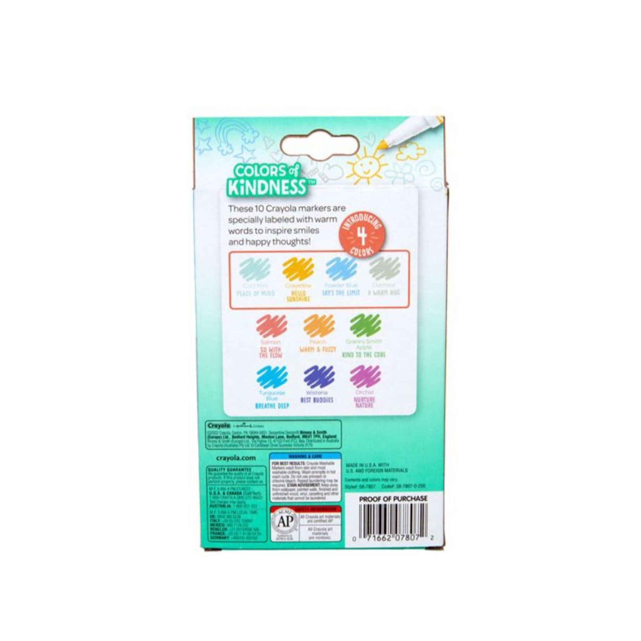 Crayola "Kindness" Washable Fine Line Markers (10 Markers)