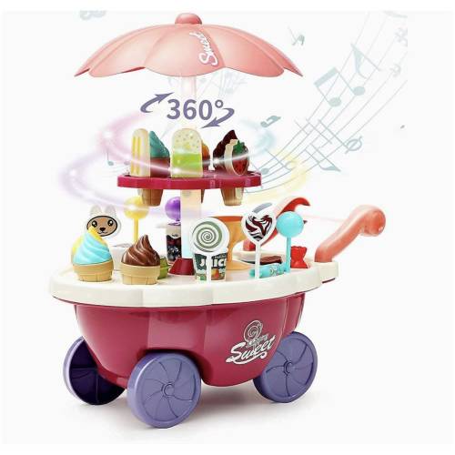 Ice Cream and Candy Shopping Cart with Sounds and Music (36 pieces)