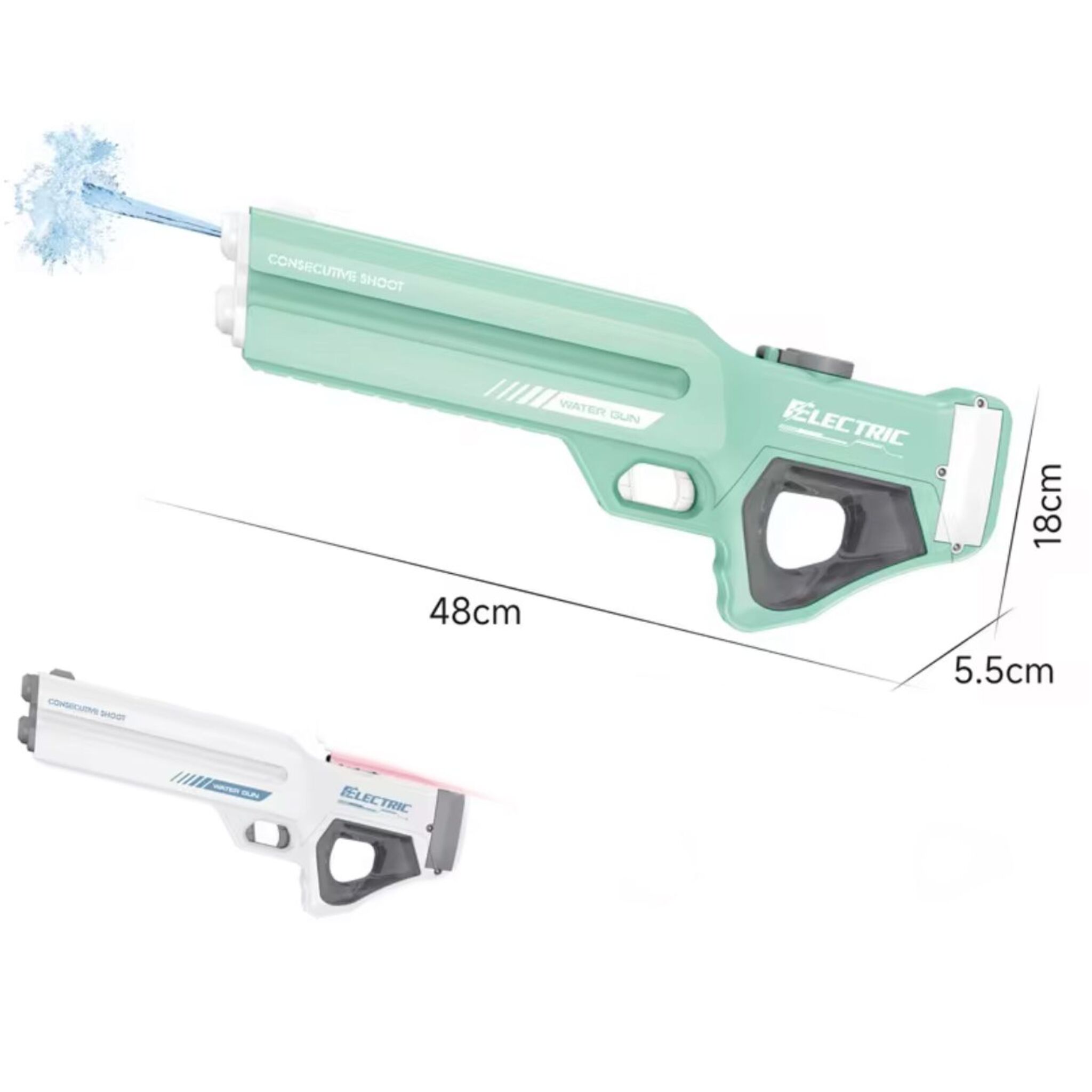 Self-Suction Electric Water Gun (Green-White)