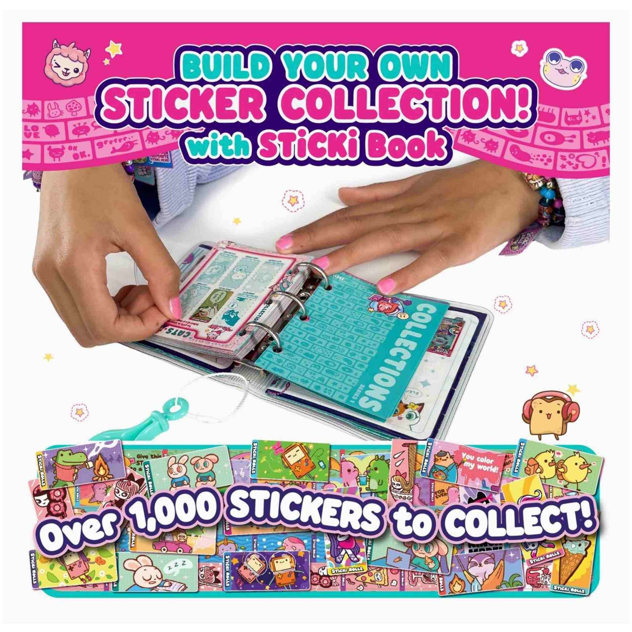 DIY Sticki Rolls Sticker Book with Wearable Sharable Colorful Bracelet and 120 Mini Stickers