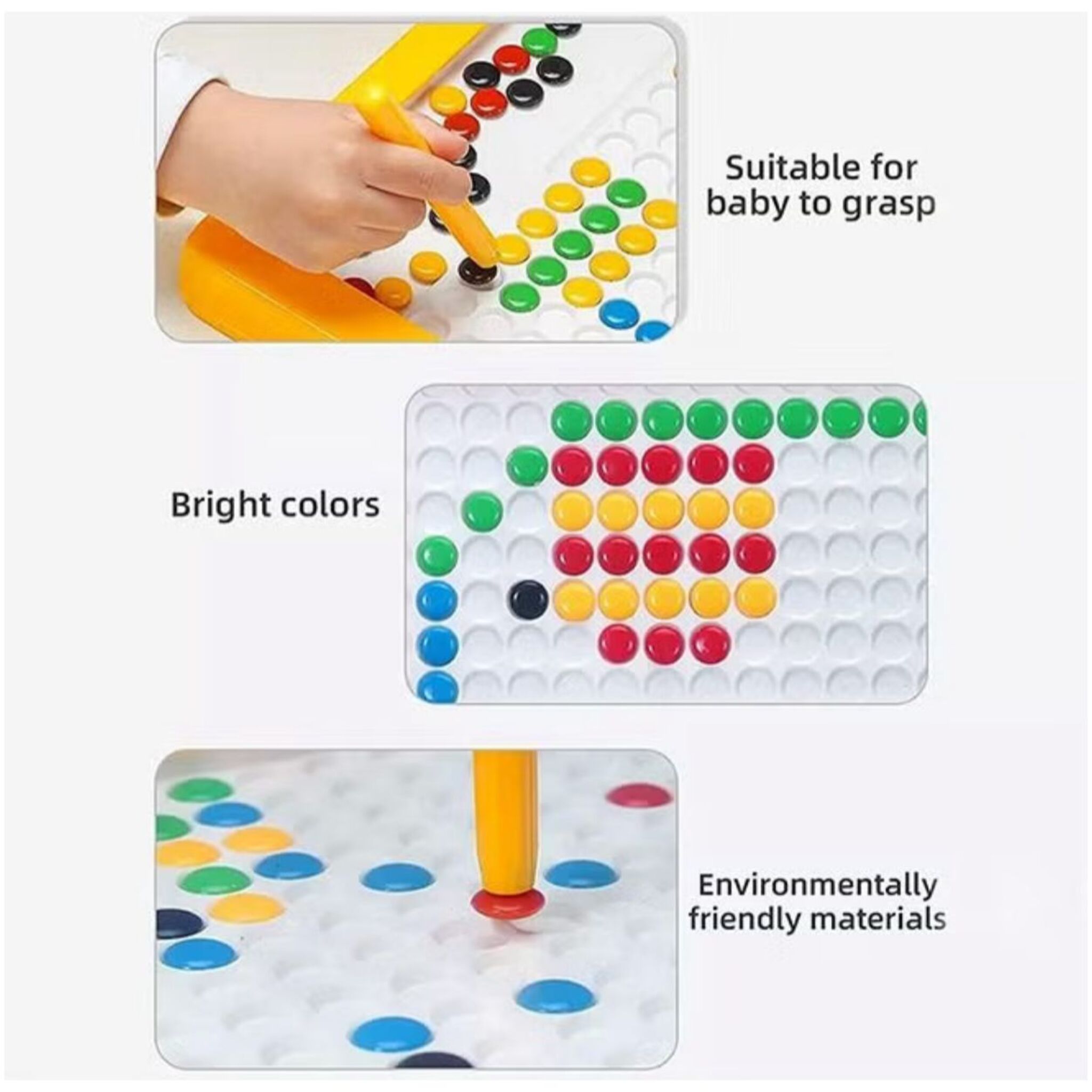 Magnetic Drawing Board with Pen and Colored Beads