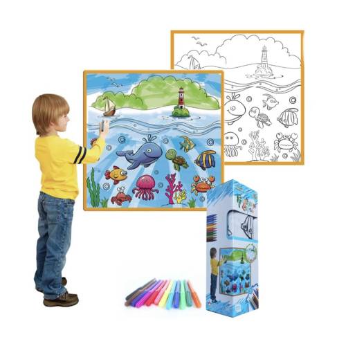 Washable Coloring Mat - Marine Life