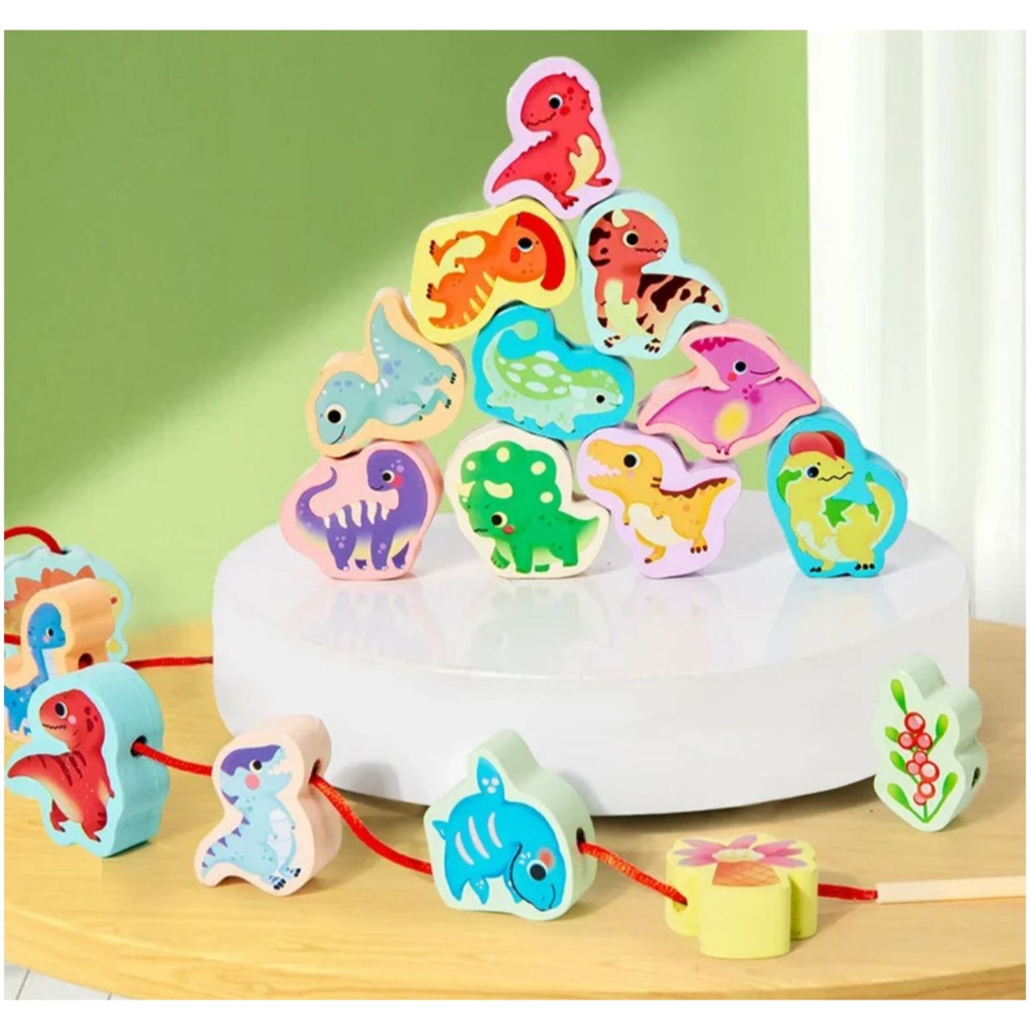 Wooden Dinosaur Educational Set