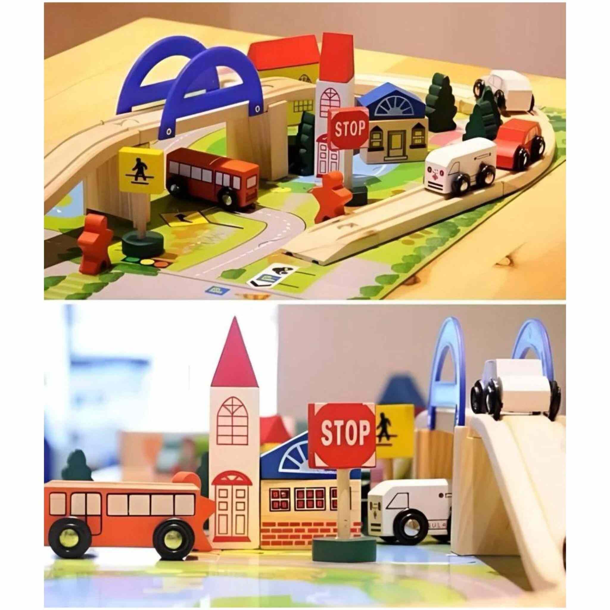 City and Bridge Wooden City Tracks (40 Pieces)