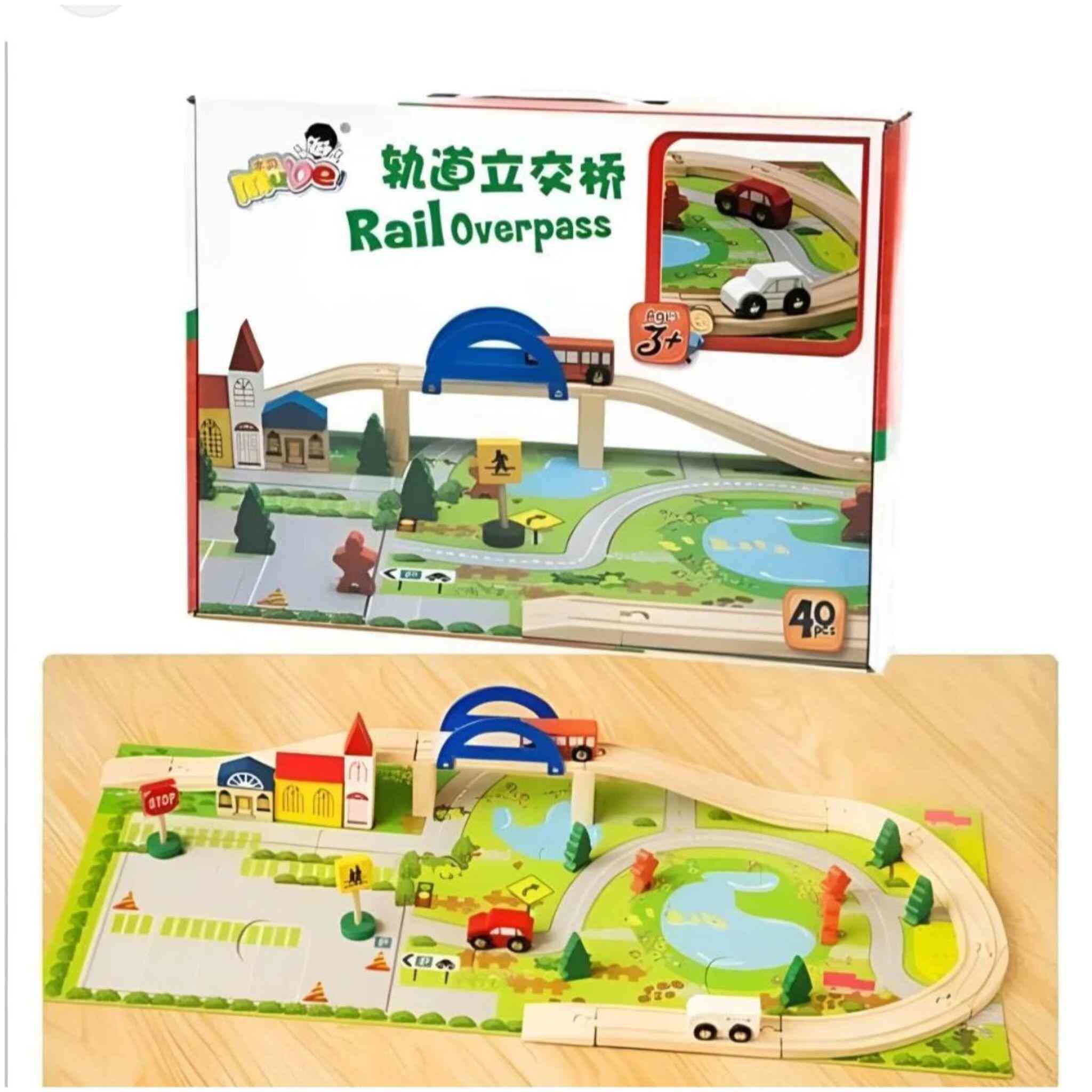 City and Bridge Wooden City Tracks (40 Pieces)