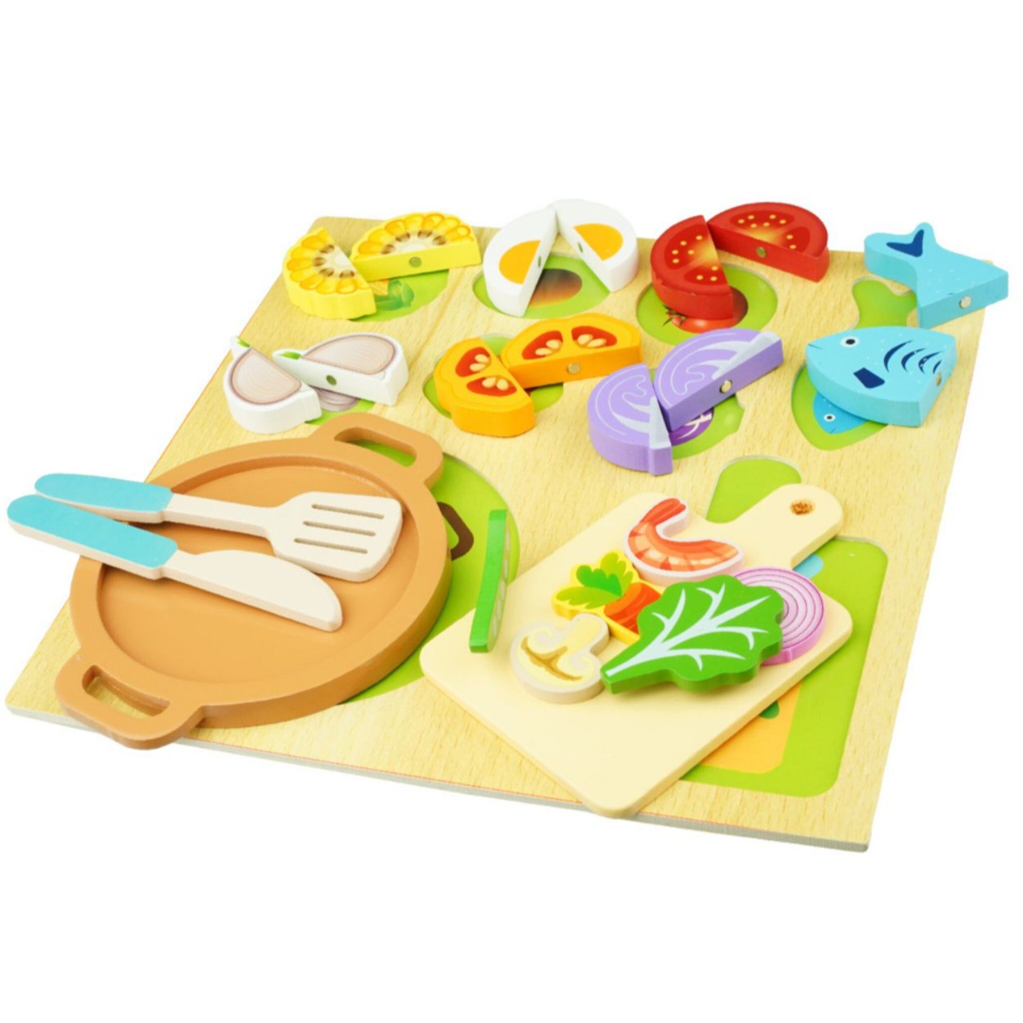Magnetic Wooden Food Vegetable and Cutting Puzzle