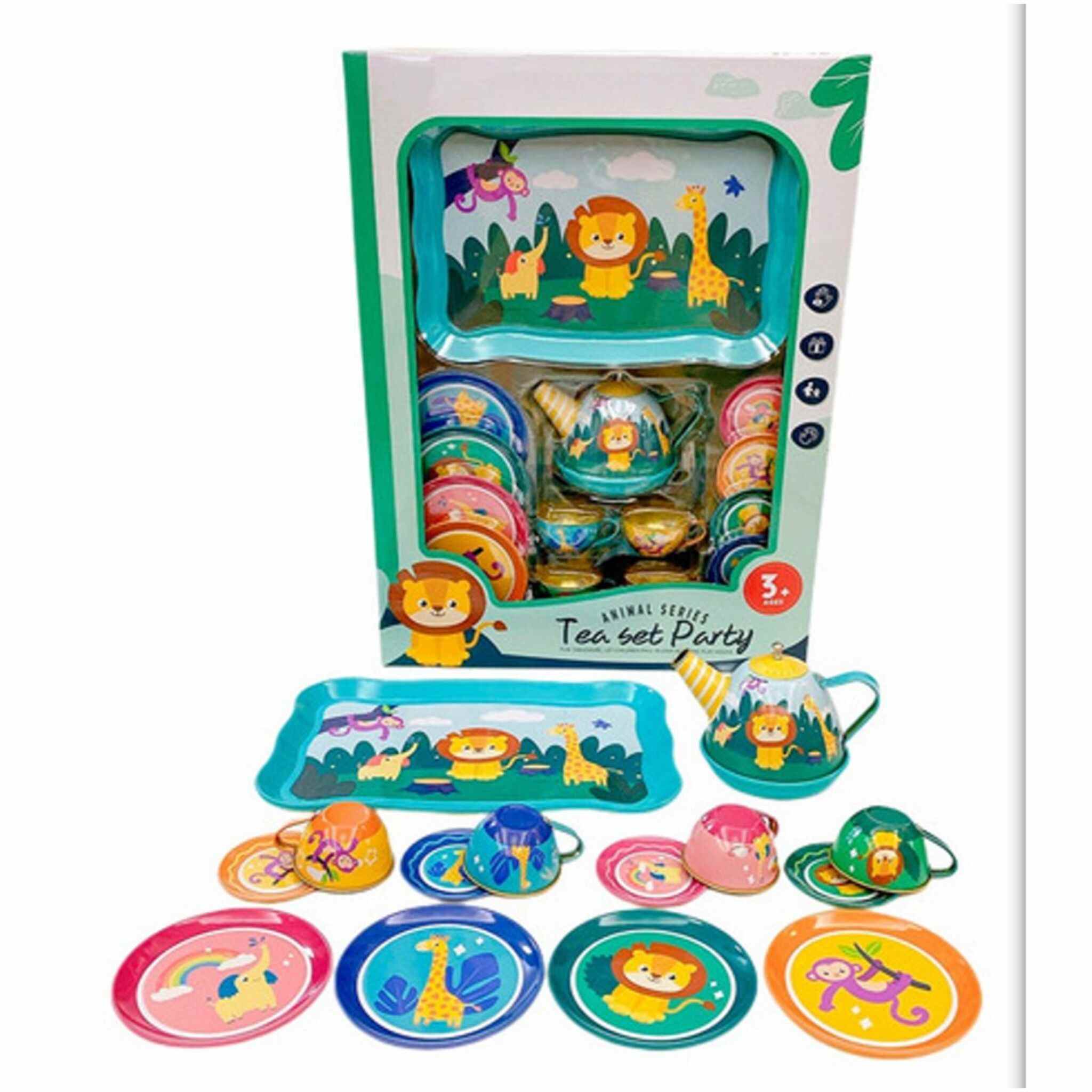 Metal Animal Tea Set (14 Pieces)