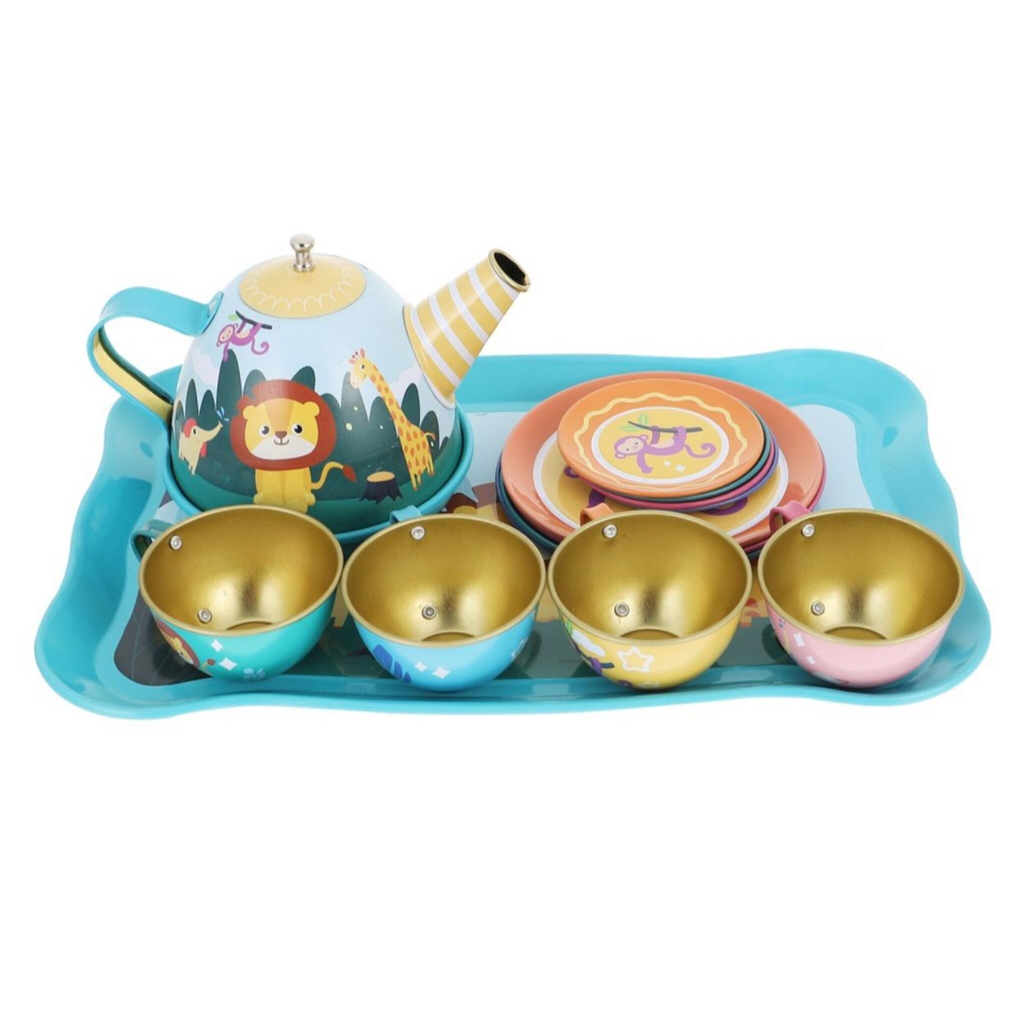 Metal Animal Tea Set (14 Pieces)