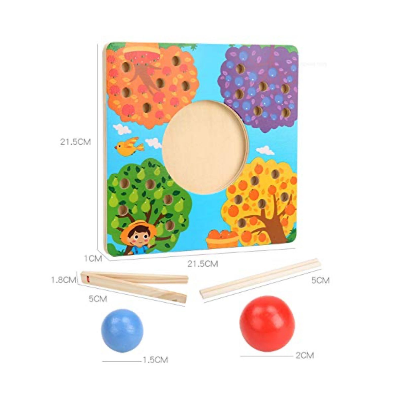 Wooden Match and Catch Beads Game
