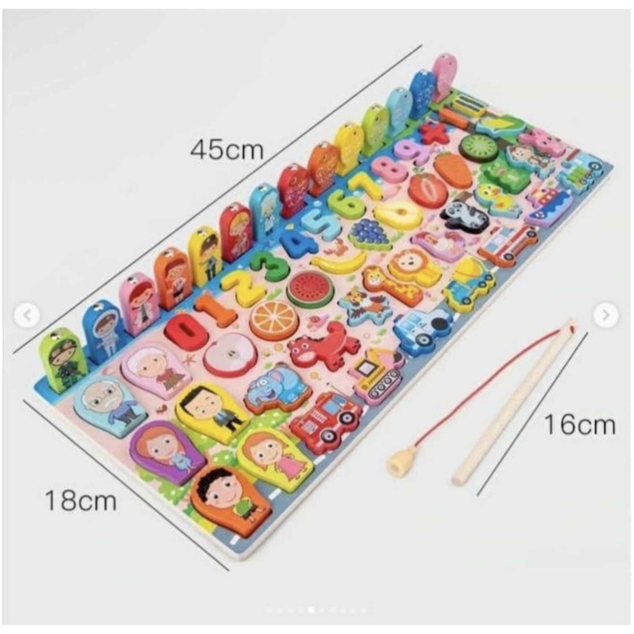 Wooden Hunting Animals and Fruits Set