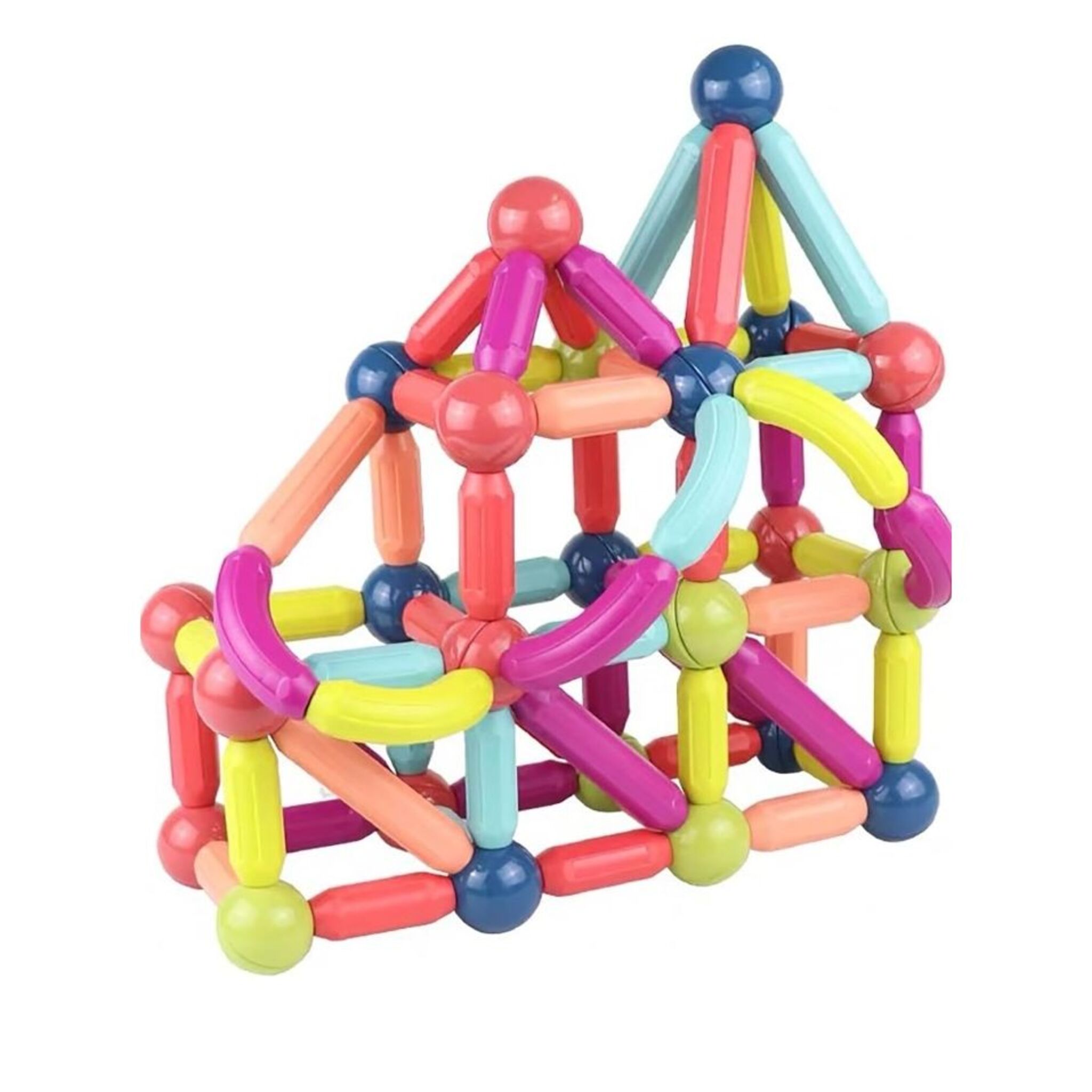 Magnetic 3D Educational Shape Building Set (128 pieces)