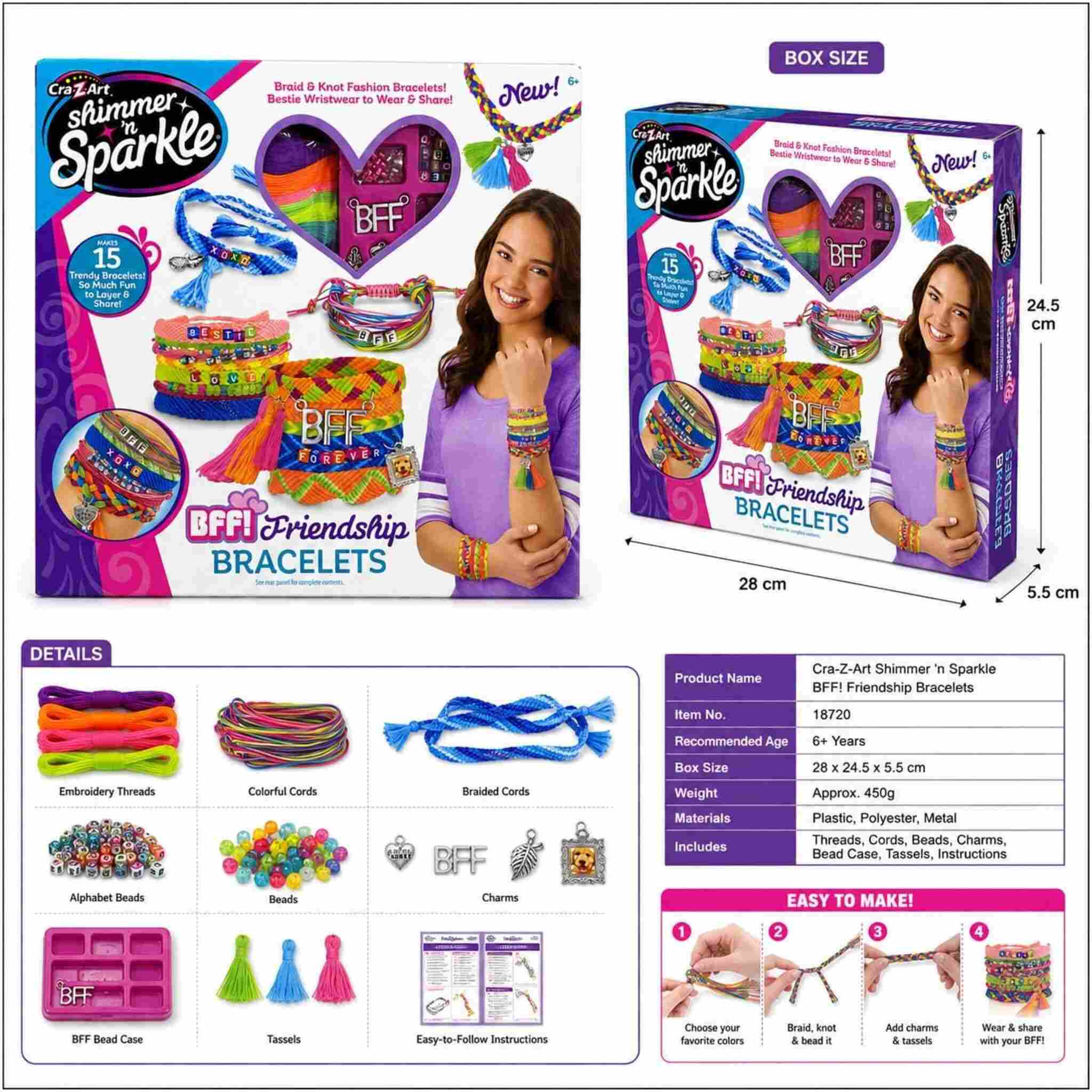 Shimmer 'n Sparkle DIY Friendship Bracelet Making Kit