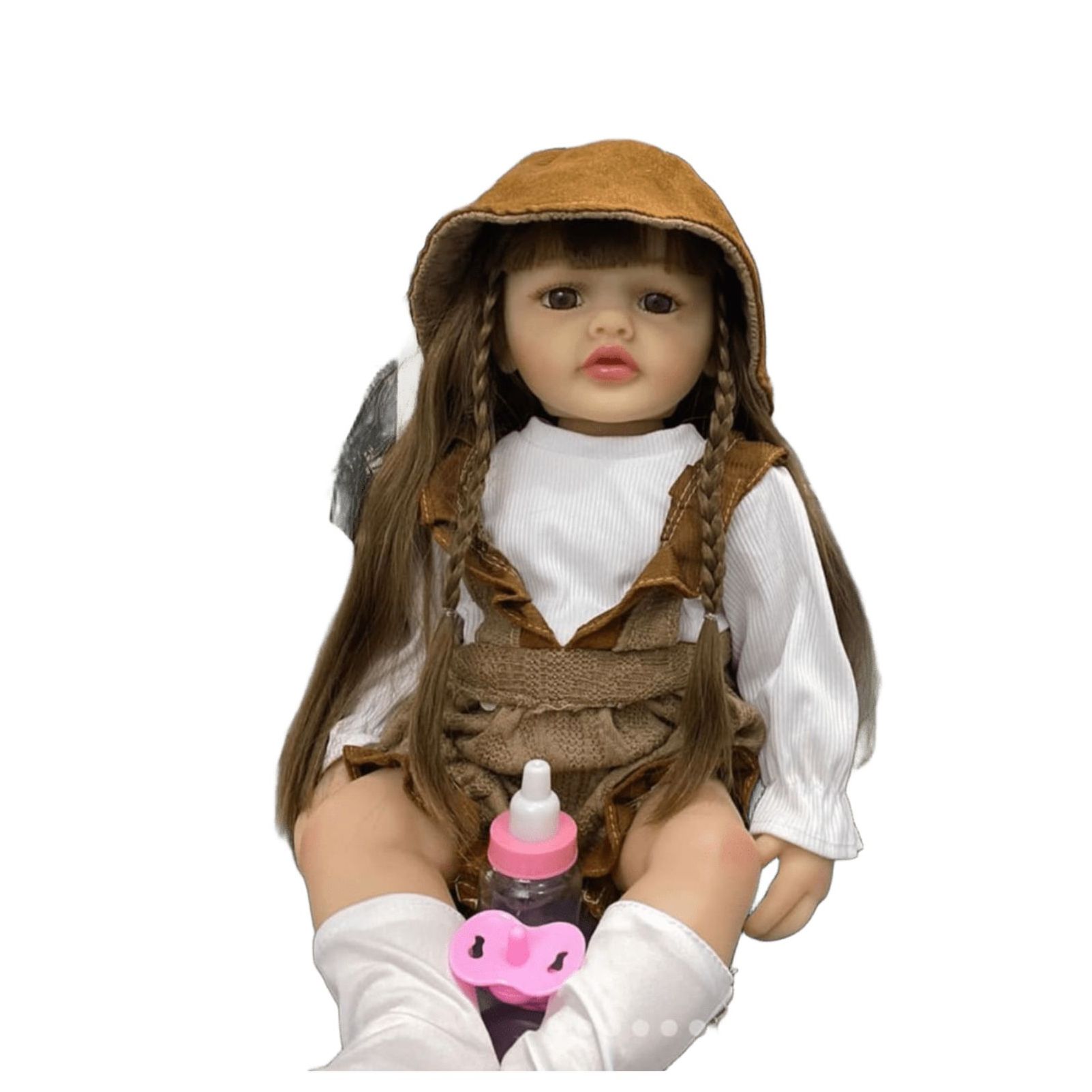 Large Doll with a Hat and Baby Bottle from Pretty Girl