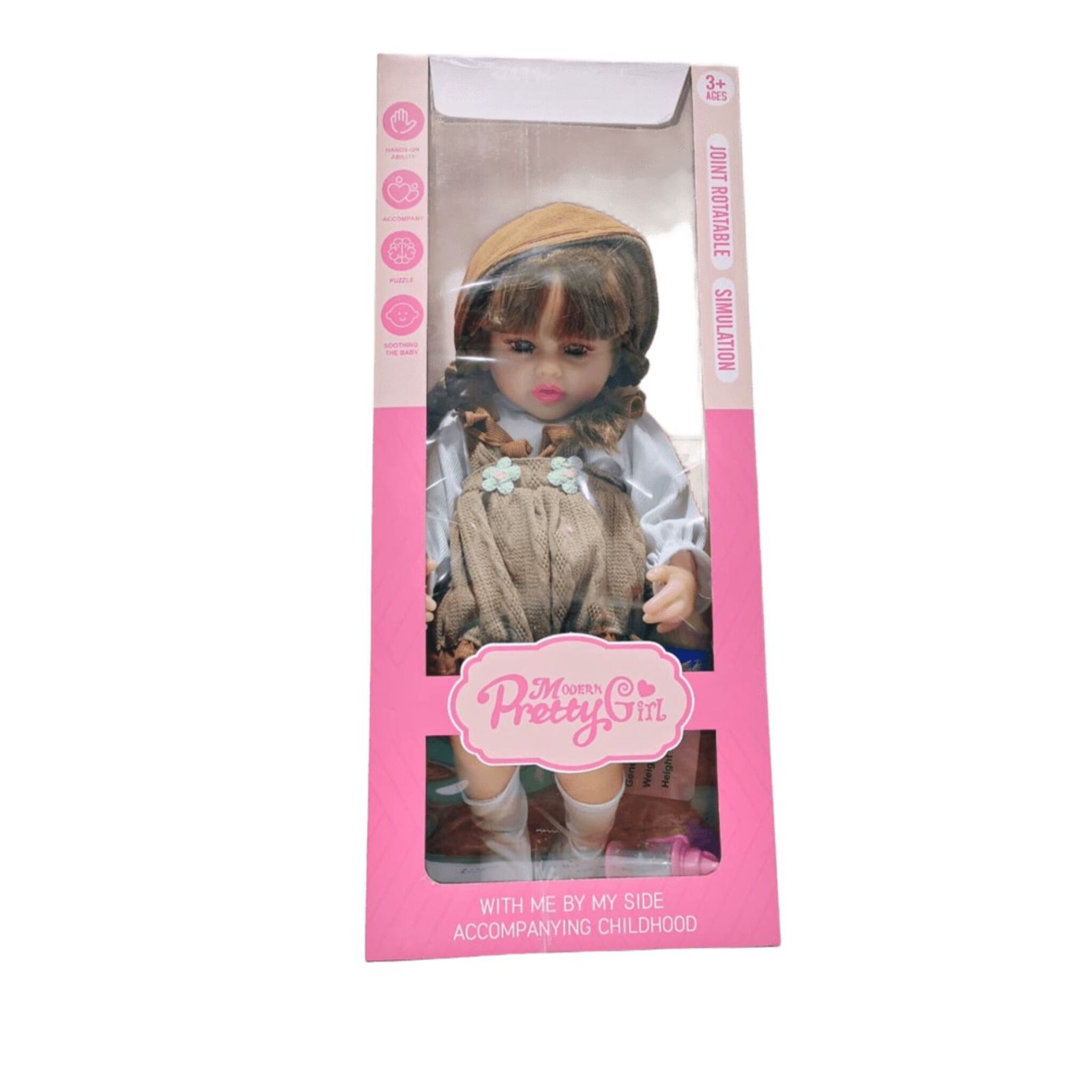 Large Doll with a Hat and Baby Bottle from Pretty Girl