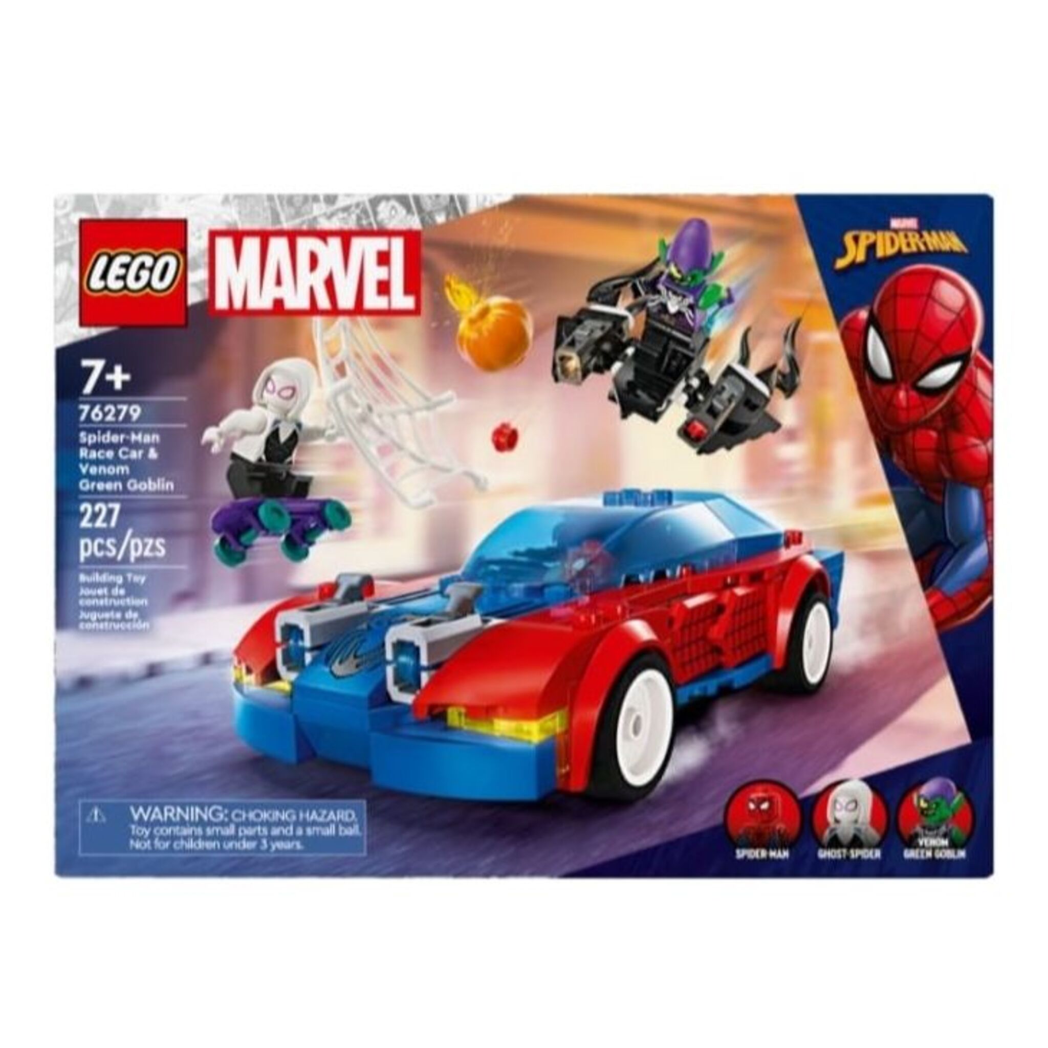 LEGO Marvel Spider-Man, Green Goblin, and Venom Race Car (227 pieces)