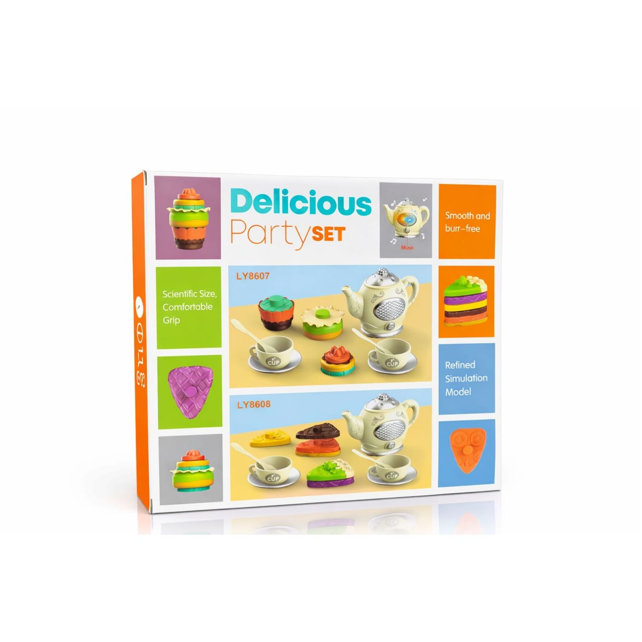 Tea party set with Sweets, Cakes, and accessories