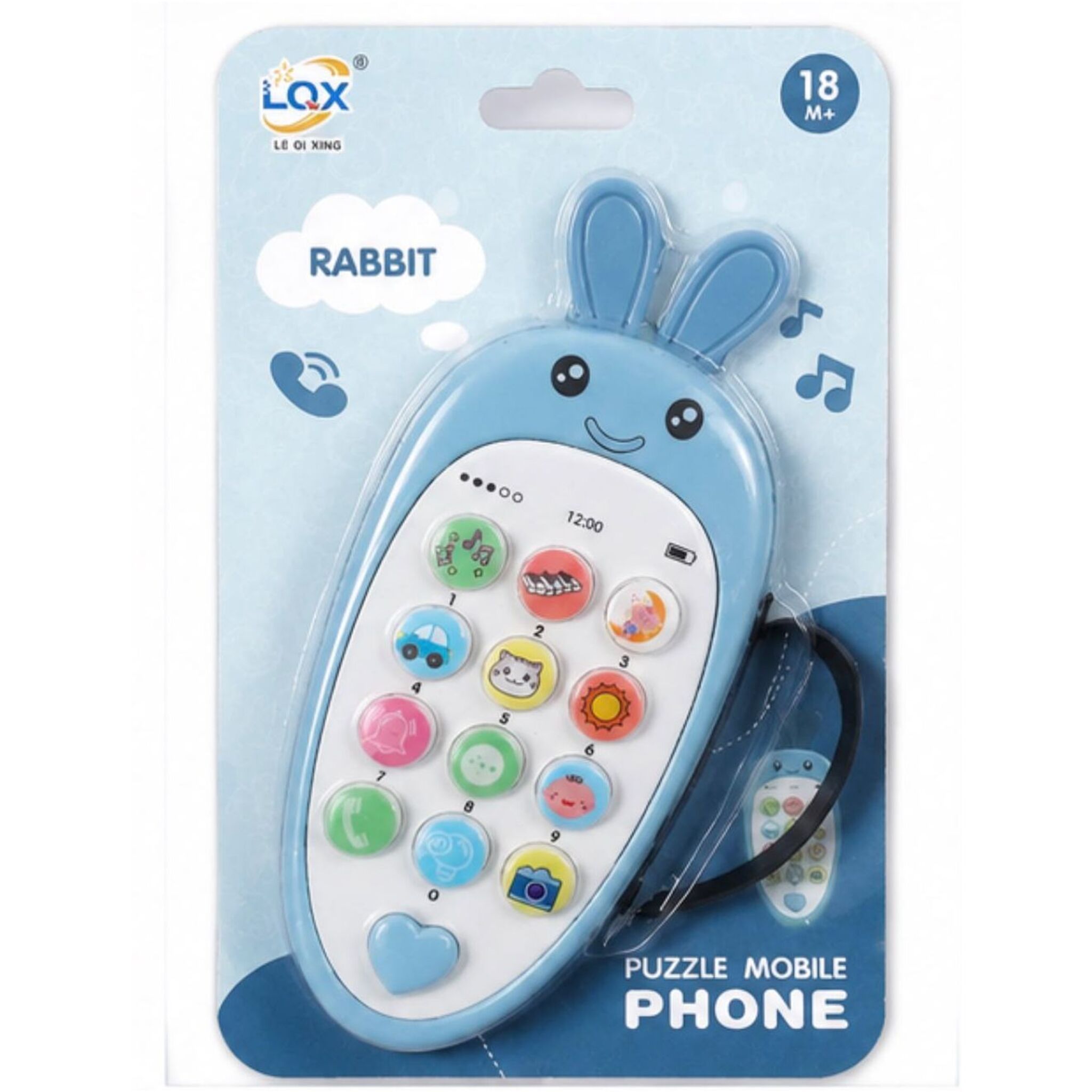 Blue Rabbit-Shaped Toy Phone