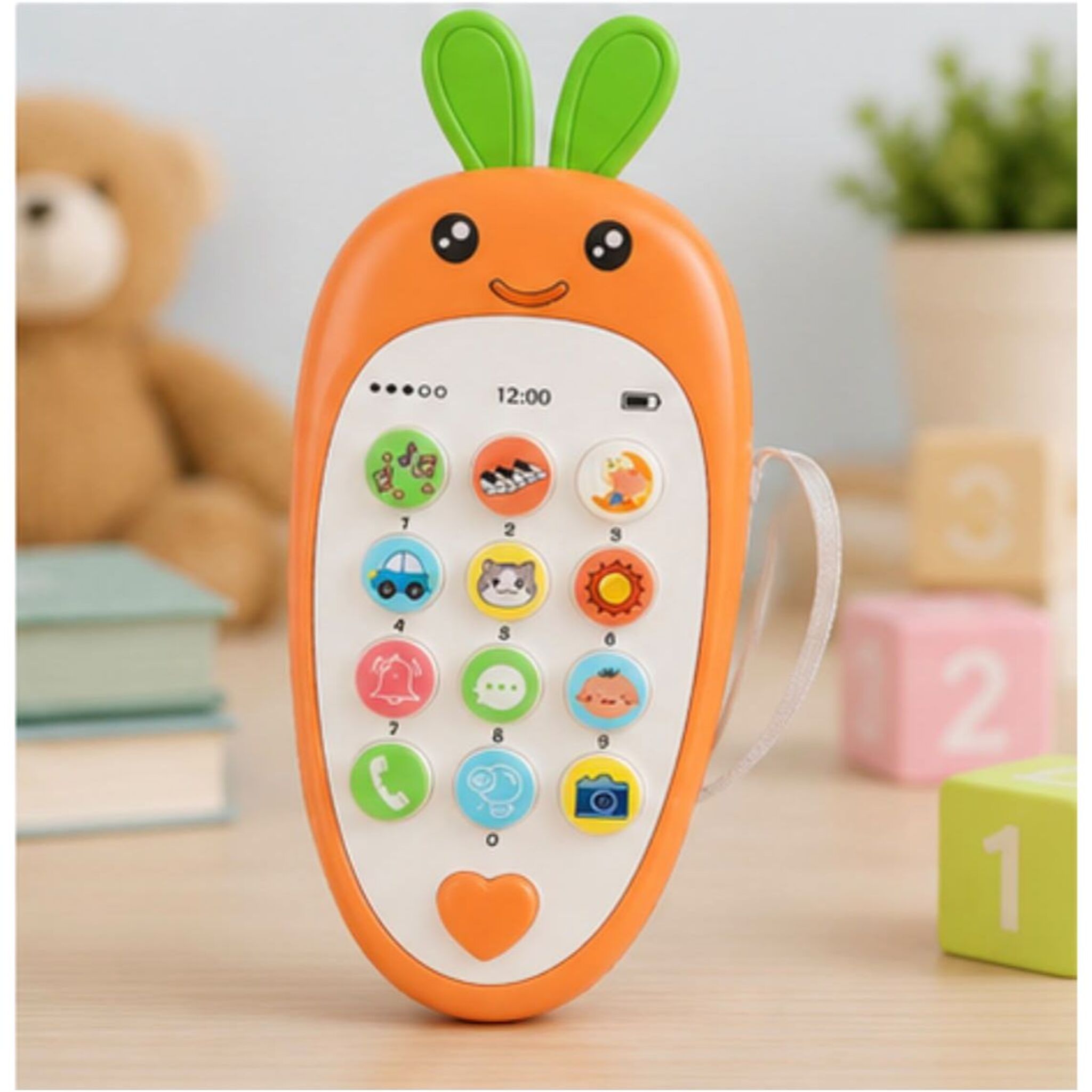 Orange Rabbit-Shaped Toy Phone 