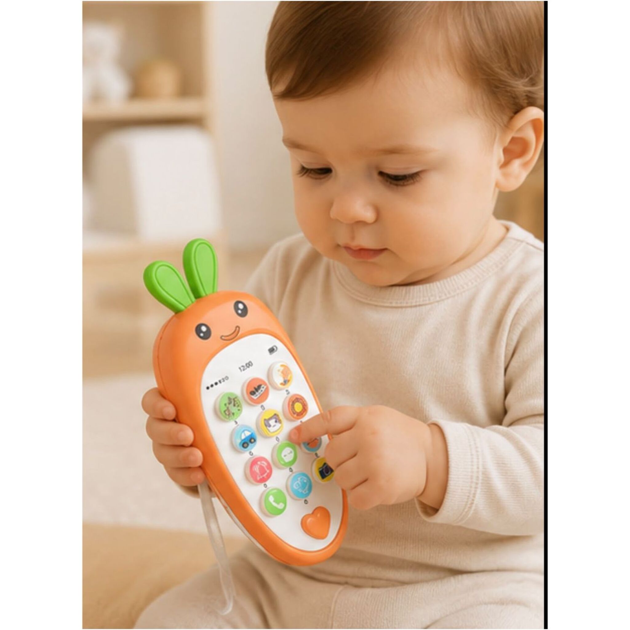 Orange Rabbit-Shaped Toy Phone 