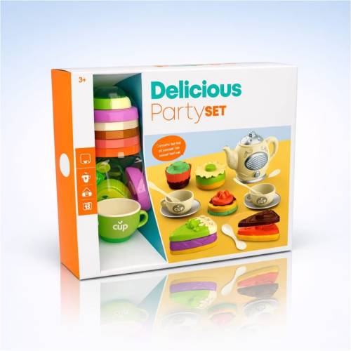 Tea party set with Sweets, Cakes, and accessories