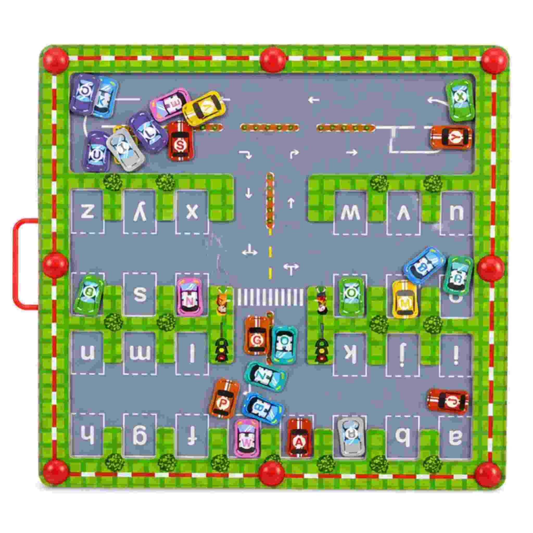 Educational Magnetic Car Parking Toy with Alphabets